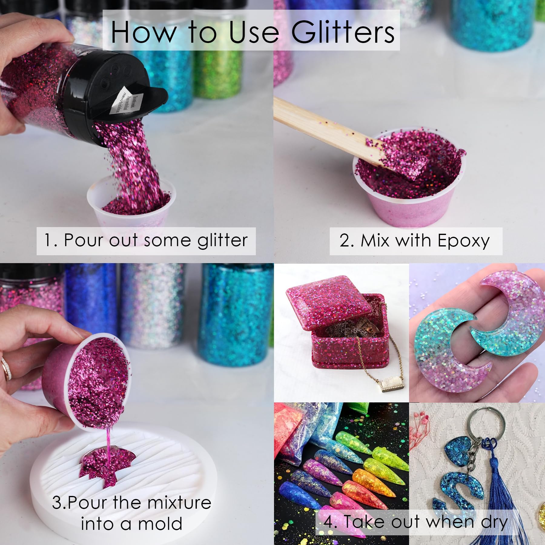 Craft And Party Glitter Viola Ultra Fine 0,2 Mm - Flacone Da 0,5 Kg Con Tappo Shaker Per Decorazioni E Fai Da Te - 5