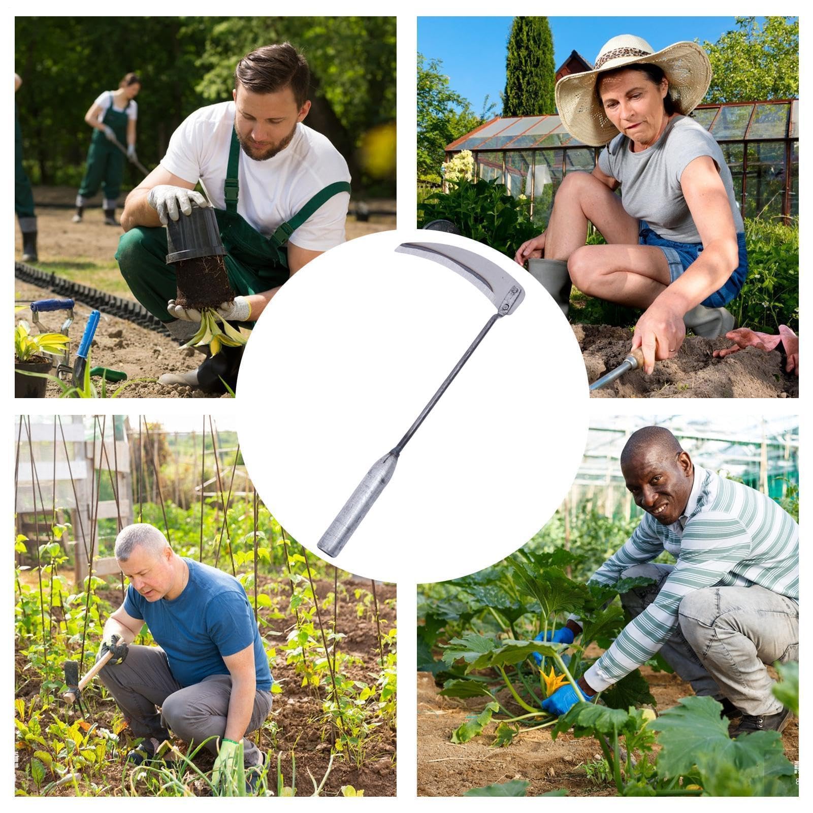 Faucille pour travaux de Jardinage,Équipement de Jardinage Robuste - Outil de Jardin Robuste pour Binage - pour Ferme, Maison, arrière-Cour, pelouse, Parc, Terrain, de Culture, Gazon