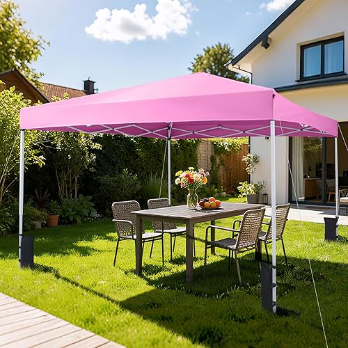 Miniatura 2 de Tangkula Toldo desplegable de 10 x 10 pies, tienda de campaña para exteriores UPF50+ con 4 bolsas de arena, 8 estacas, 4 cuerdas de viento, marco de