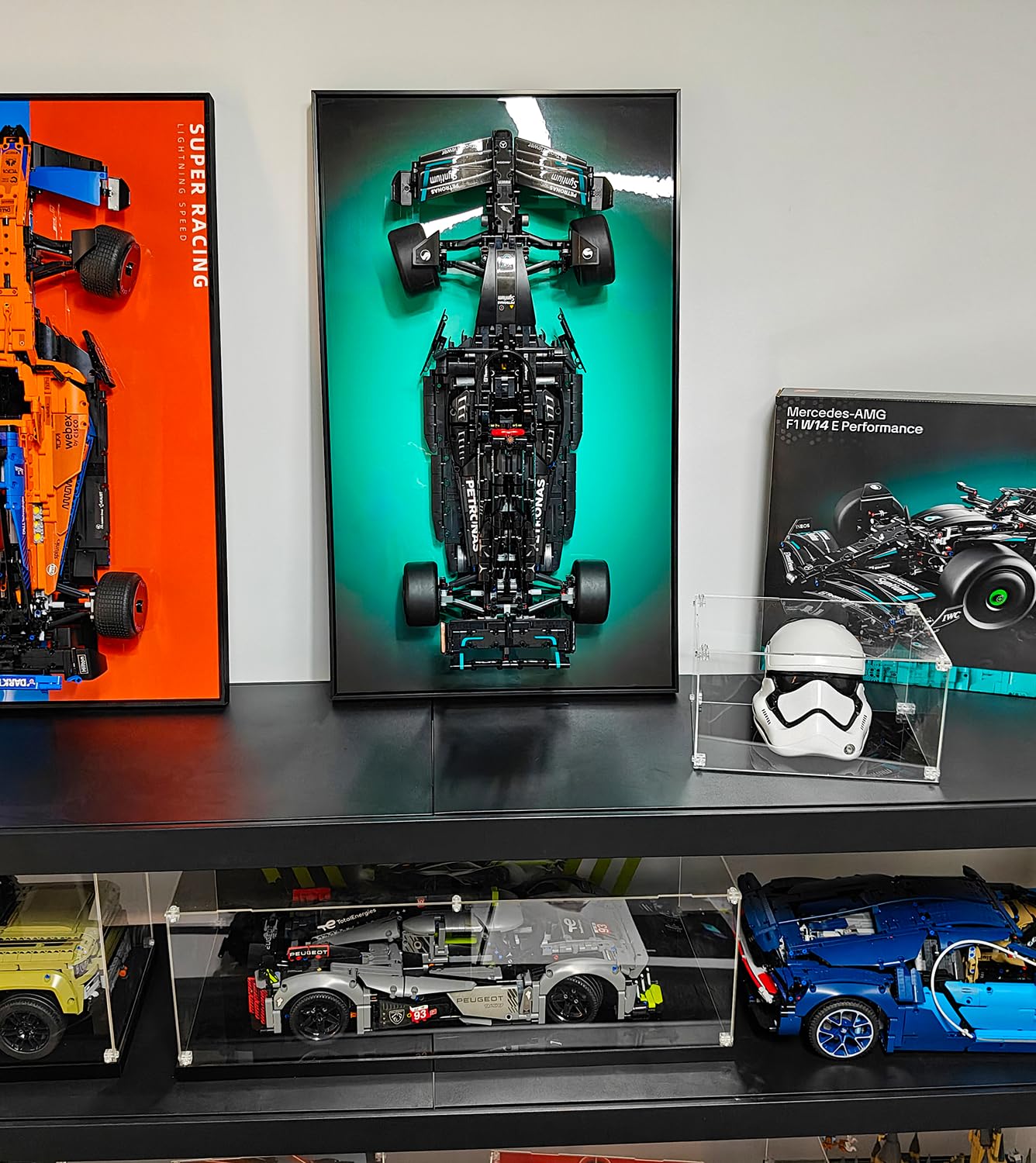 icuanuty Vitrine showcase voor Speed Champions, acryl vitrine voor 76914/76915 / 76916/76917 (20x10x10cm) (alleen vitrine) (1 stuk