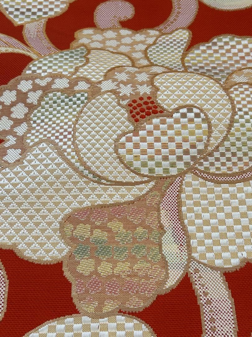 Amazon.co.jp: 正絹 本場筑前博多織 八寸名古屋帯 花唐草文 舞蝶文