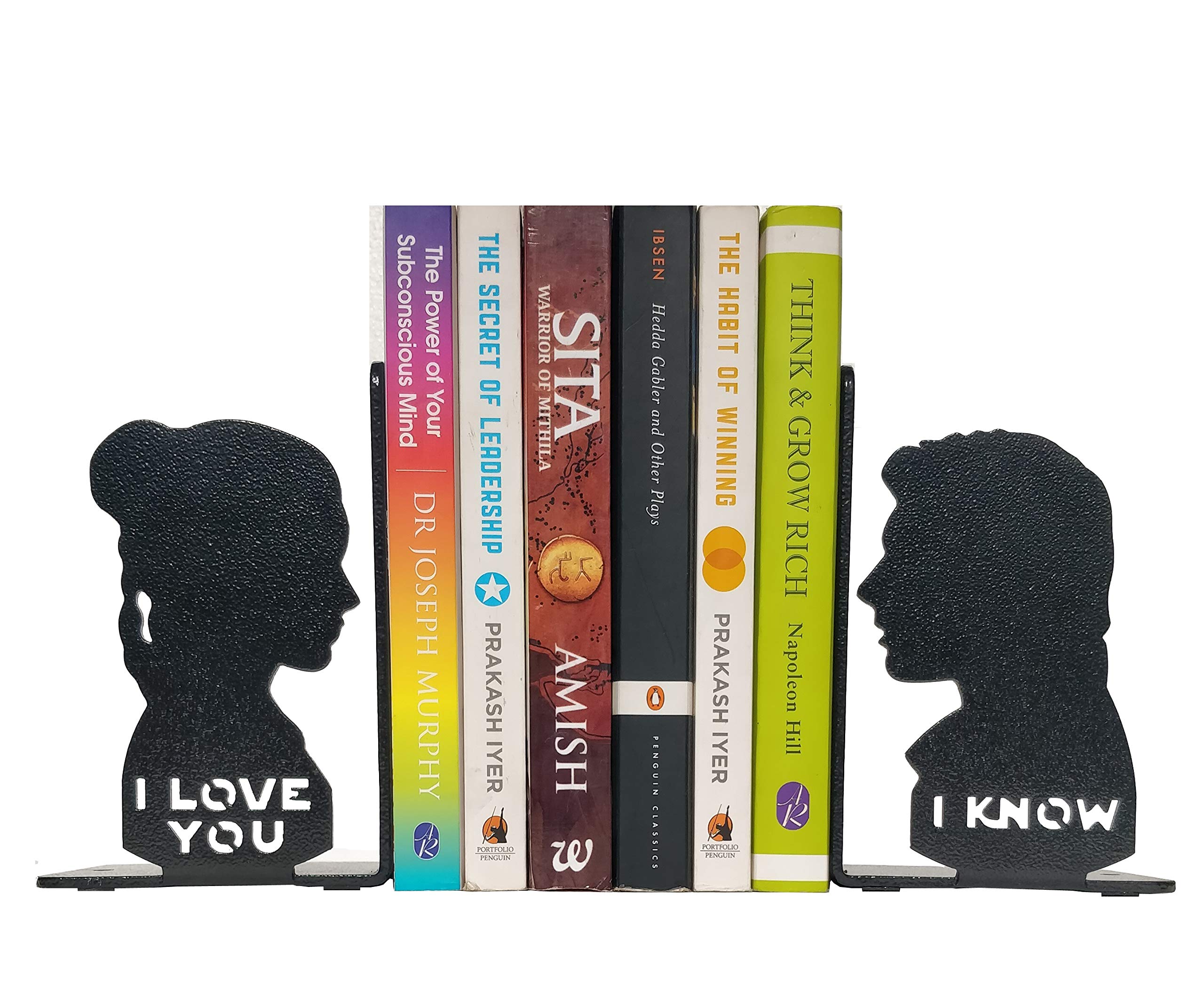 Star Wars I Love You I Know Metal Bookends - Heavy Duty Book Stoppers, Non-Skid, 5.9x3.9x3.14 Inch Pair