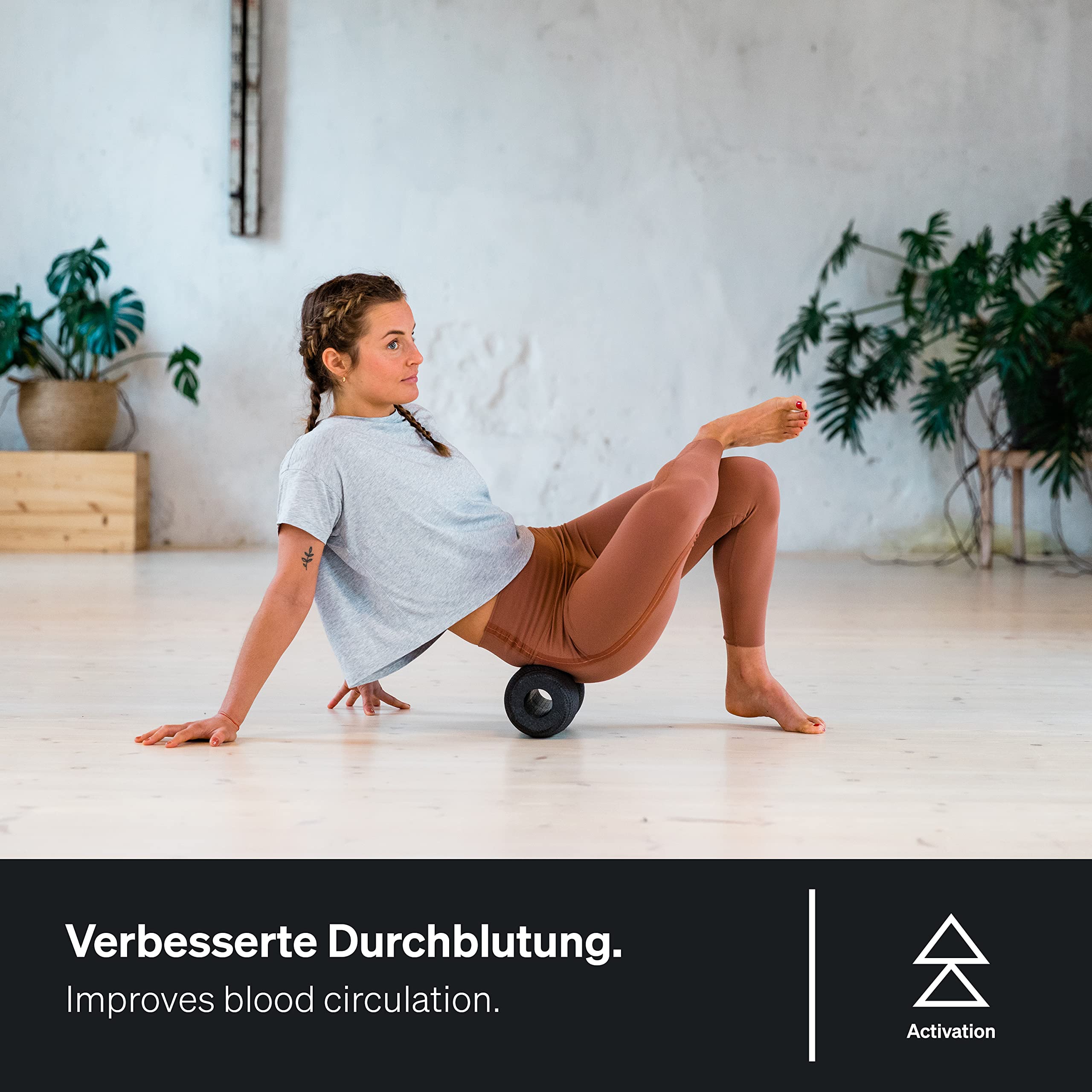 BLACKROLL® TWIN Faszienrolle (30 cm x 13 cm), Massagerolle mit Aussparung für die Wirbelsäule, Fitness-Rolle für die punktuelle Selbstmassage und Regeneration, mittlere Härte, Made in Germany
