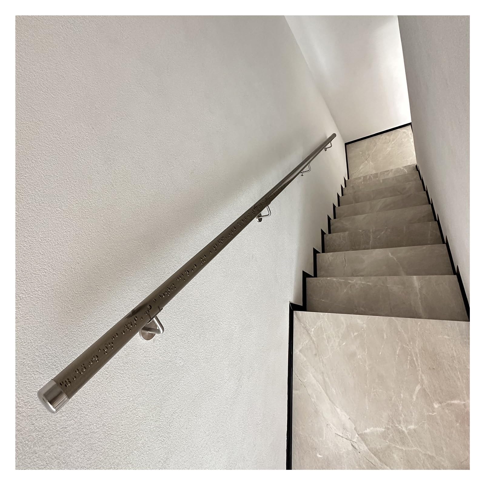 Clear Acrylic Stair Handrail Kit - 1.6ft to 20ft Non-Slip Indoor/Outdoor Handrails(Silver,0.5meters)