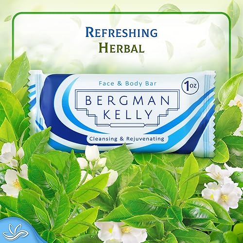 Miniatura 4 de BERGMAN KELLY Barras de jabón de hotel (té blanco, 1 oz, 100 PK), tamaño de viaje, jabón rectangular pequeño envuelto individualmente, pequeños