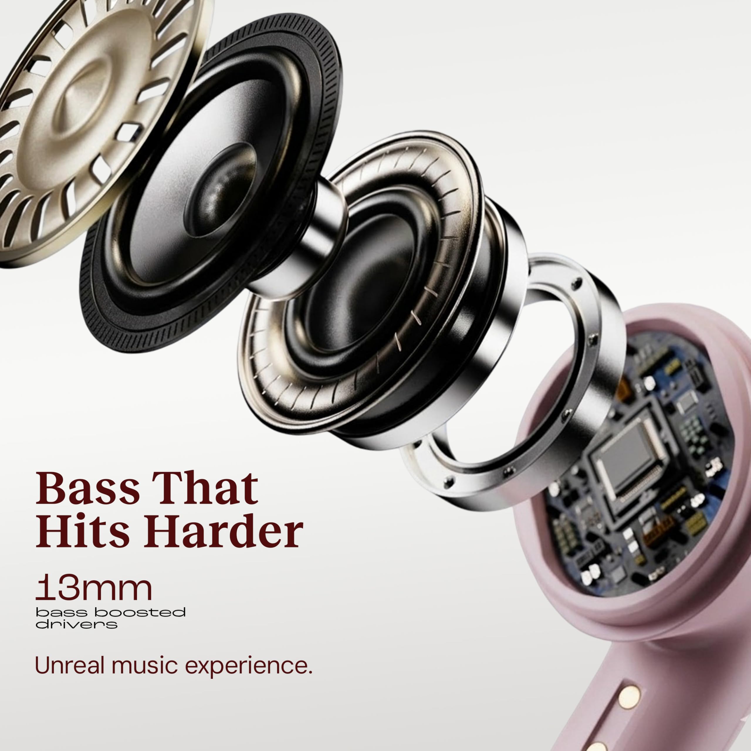 GOBOULT Y1 v2.0 Ear Buds Wireless with 60H Playtime, Zen Quad Mic ENC, 45ms Low Latency, Touch Contorl, Dual Device Pairing, Bluetooth 6.0, 13mm Driver Earbud TWS Wireless Earphone (Electric Pink) — Amazon image 13