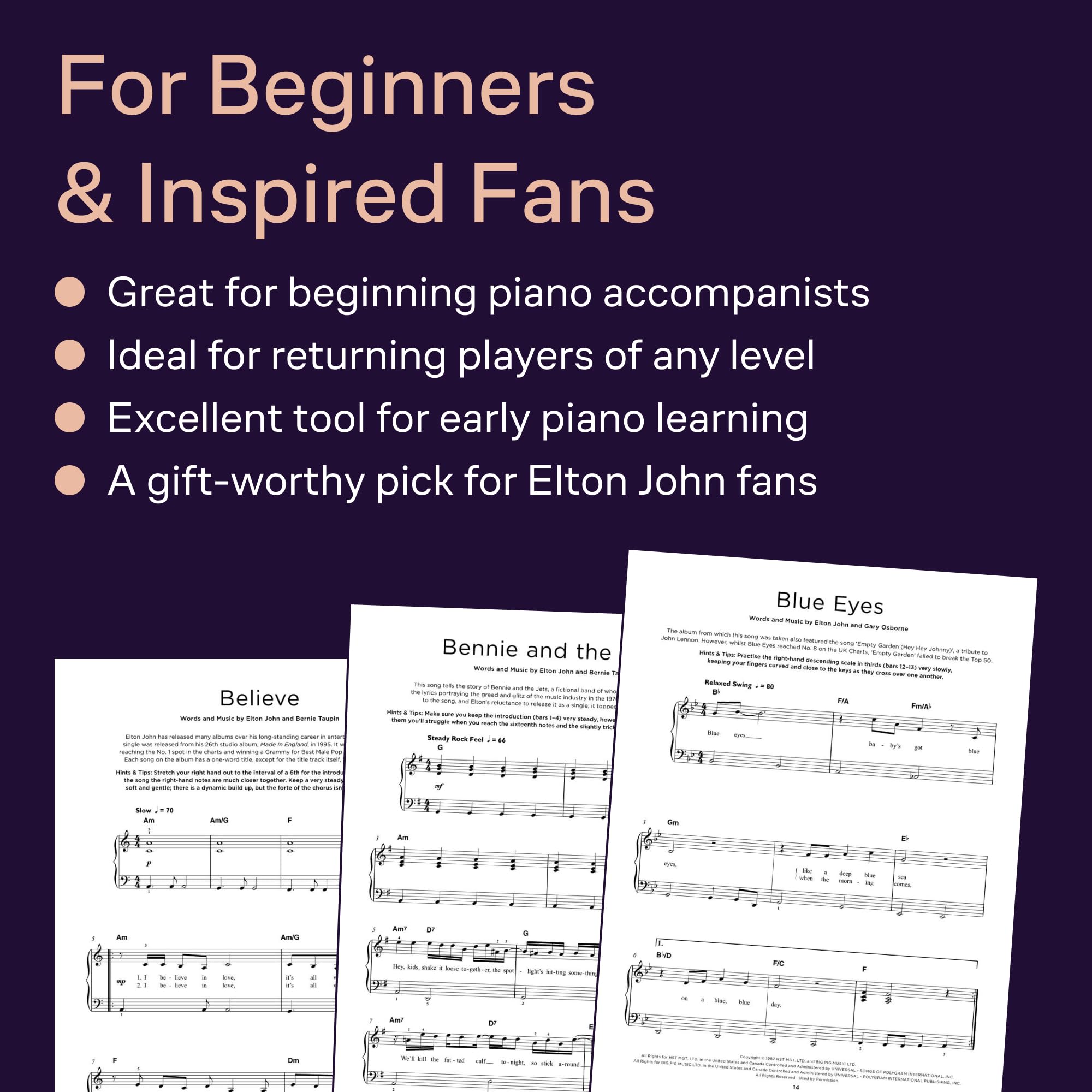 REALLY EASY Piano: 40 Elton John Songs: Piano Songbook (ENGLISH EDITION)