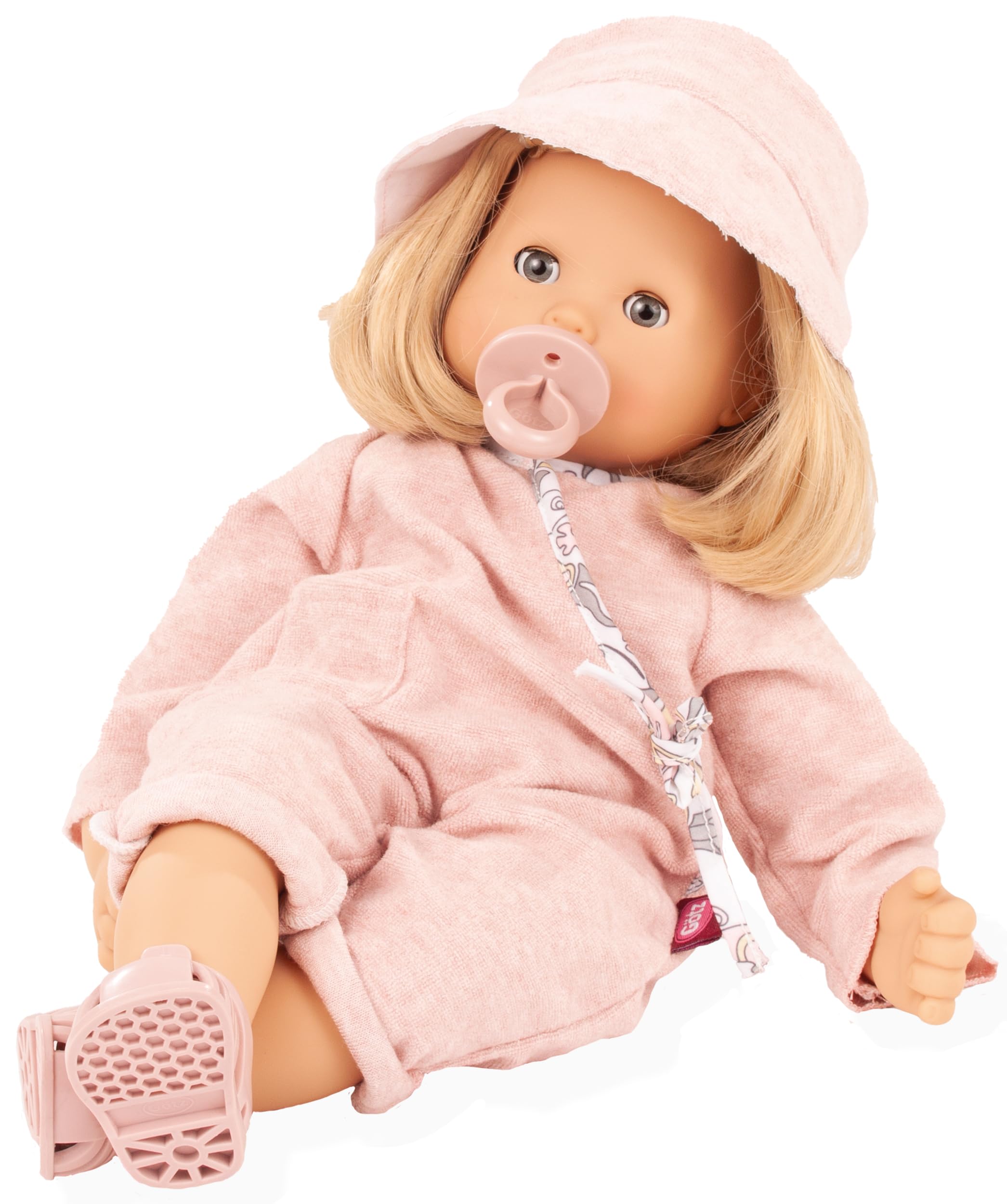 Götz 2527121 Maxy Muffin Schmetterling Puppe 42 cm Blaue Schlafaugen | 9-tlg, Babypuppe, blonde Haare, Weichkörper, für Kinder ab 3 Jahren, frisierbar, waschbares Haar, mit Schnuller und Bürste