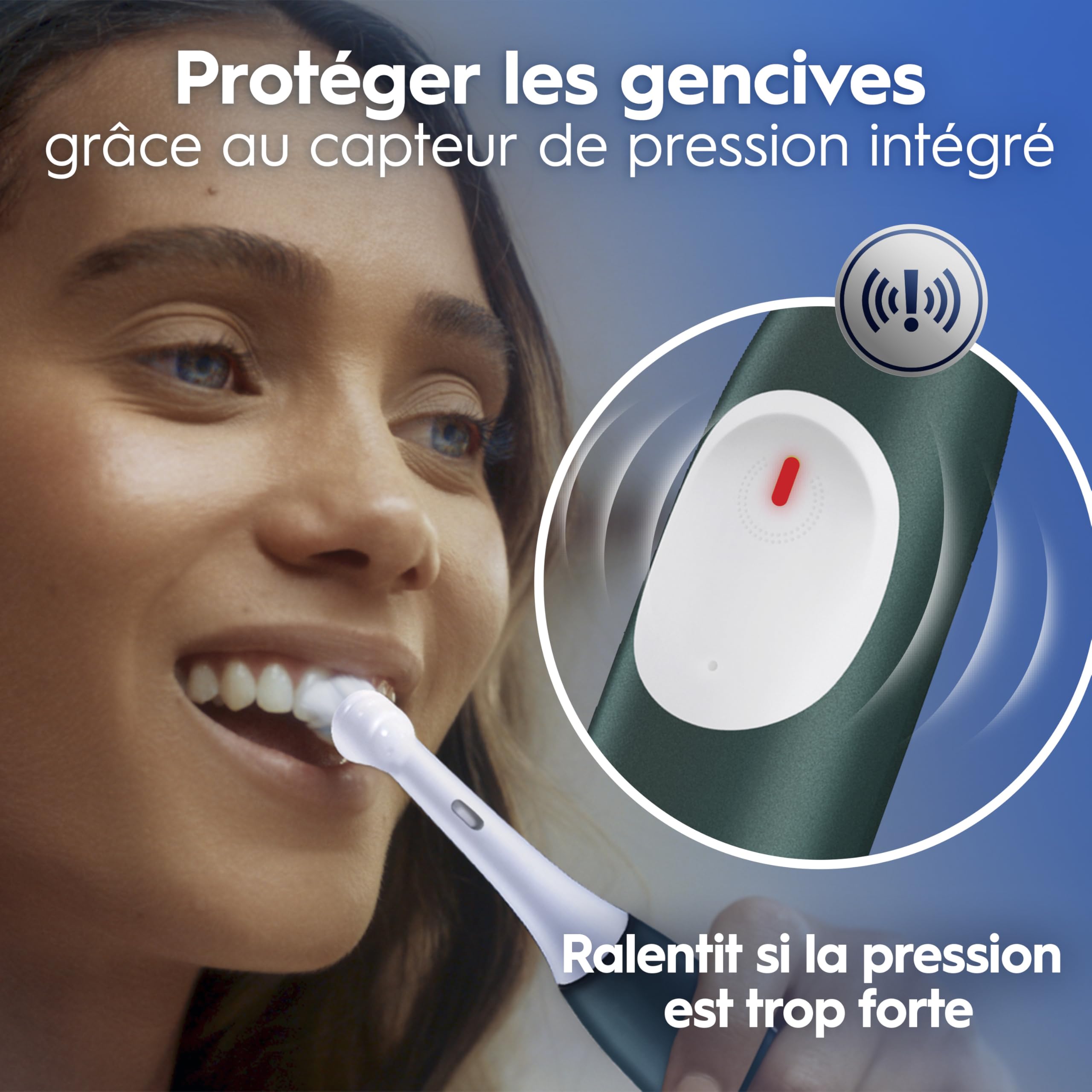 Oral-B Brosse à Dents Electrique iO 2 avec 1 Brossette de Rechange, Vert Forêt – 3 Modes de Brossage dont Douceur, Capteur de Pression sur les Gencives, Batterie Rechargeable, Silencieuse, avec Etui