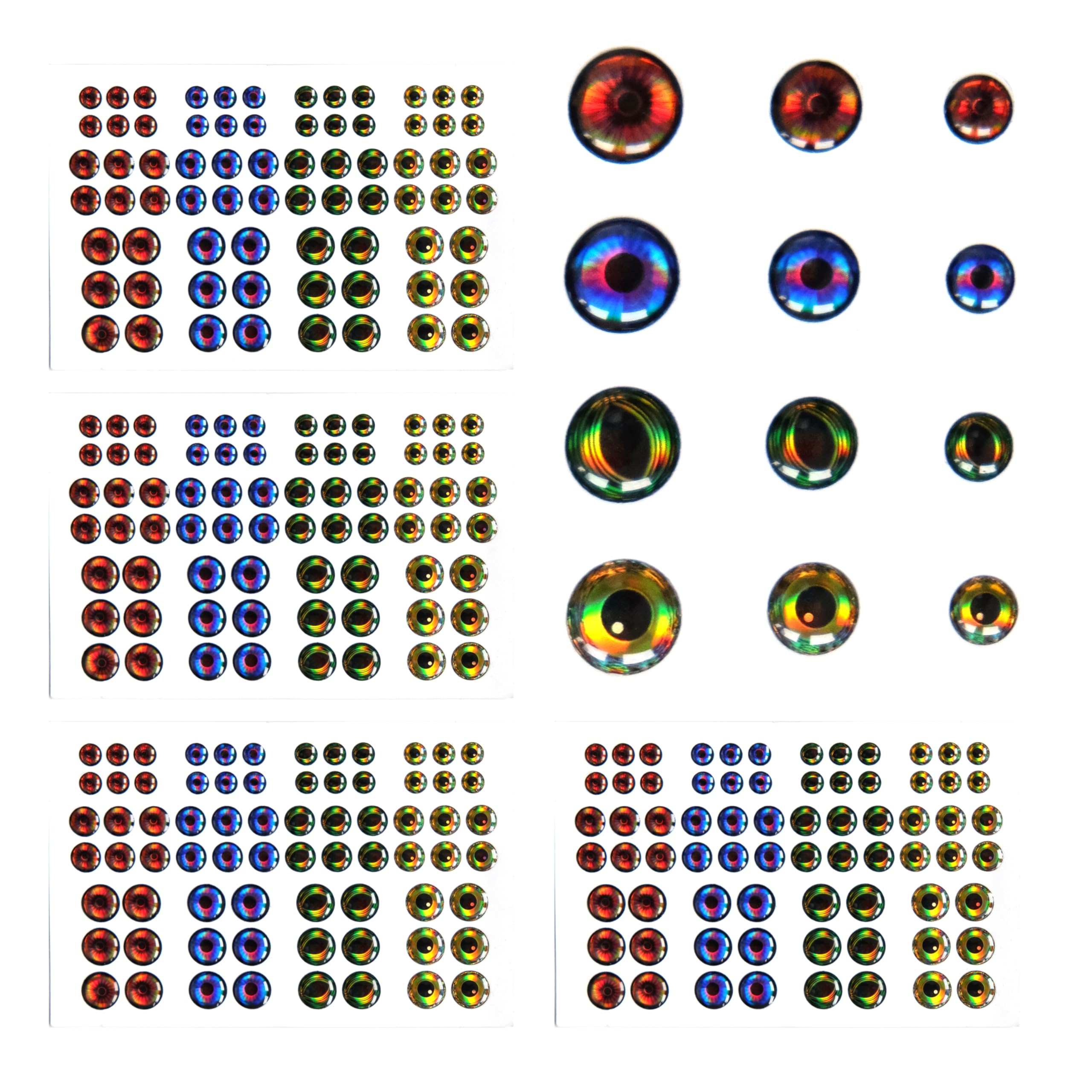 DIY Fisheye Fisheye 732-Piece Bulk Set Eye Stickers Real Adhesive Fisheye Handmade Lure DIY and Repair Fishing Tackle Fishing Accessories 5D Bio-Type Set of 288