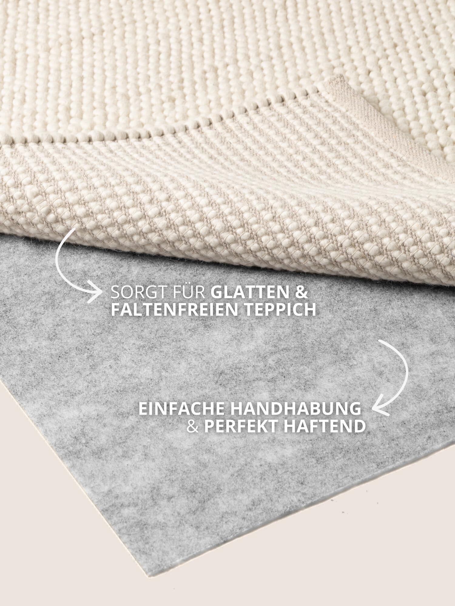 Hanse Home Base - Teppich Unterlage Grip, rutschfestes Teppichpad, Anti-Rutsch-Matte dünn, zuschneidbare Rutschmatte, Teppich Stopper, Universeller Gleitschutz für Boden, Schubladen - Grau, 240x330cm