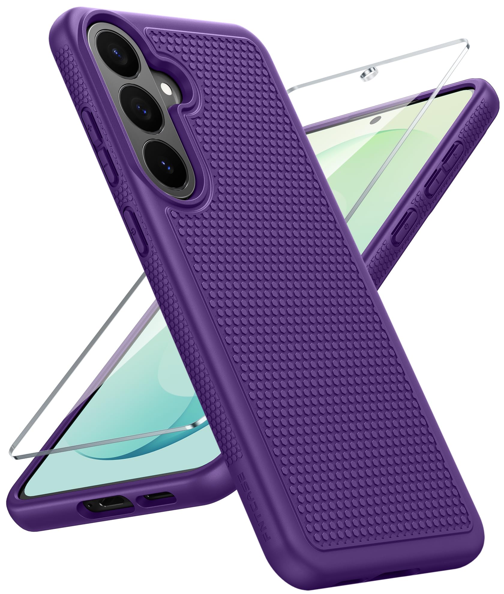 FNTCASE for Samsung Galaxy S26-FE Case: Non Slip TPU Military Grade Purple