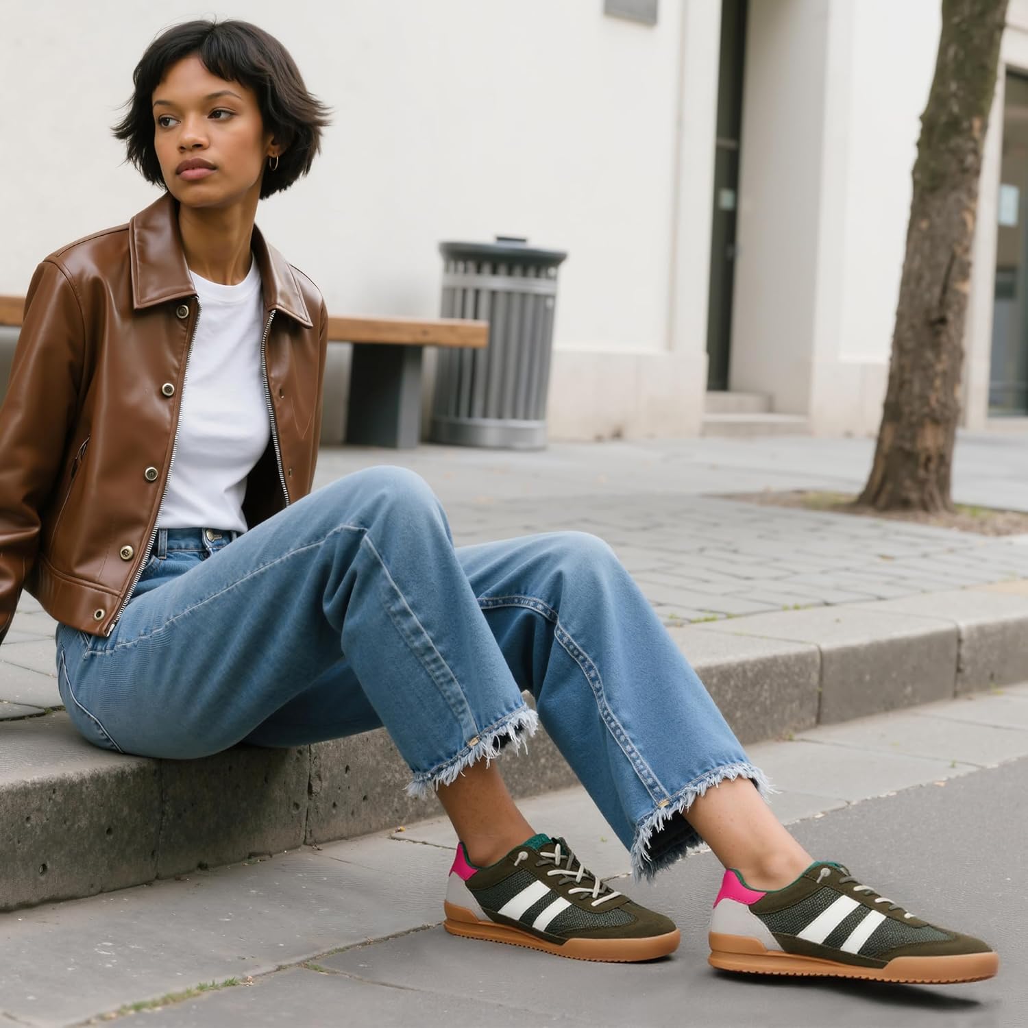 Fashion Sneakers for Women Tennis Breathable Close Toe Lace up Womens Sneakers - Image 8