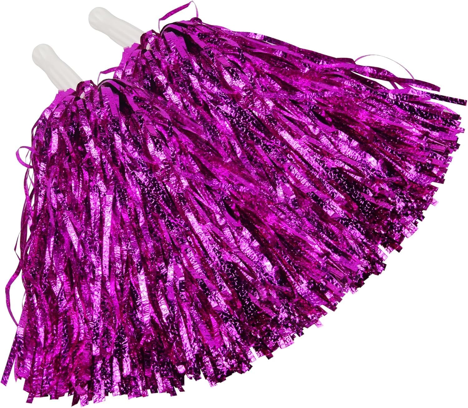 AK ANOLIHK® Metallic Cheerleader Pompoms Sports Dance Cheer Party Accessories Pom Poms Hand Flowers with Plastic Handle for Kids Adults Rooters,Cheering Squard,Cheering Team, Pack of 2 (POM-Pink-New) (B0DDTVKKQR) Amazon Price History, Amazon Price Tracker