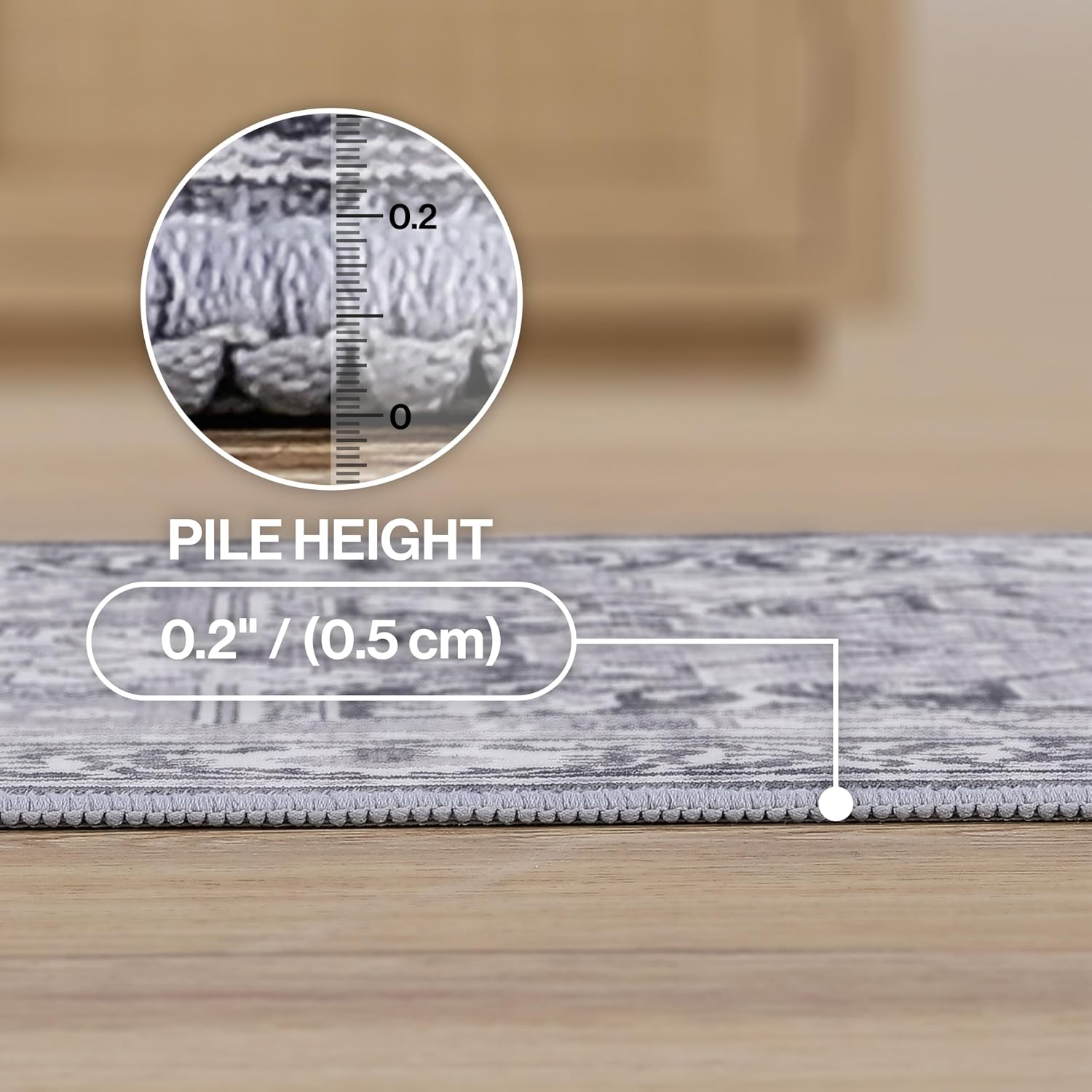 JONATHAN Y Ultra-Soft Machine-Washable Rug with Non-Skid Backing, Ivory/Gray 2'x8' Eleanor Vintage Medallion Border, Non-Shedding, Velvet Luxury Feel for Living Room, Dining Room, Bedroom (VOR100H-28)