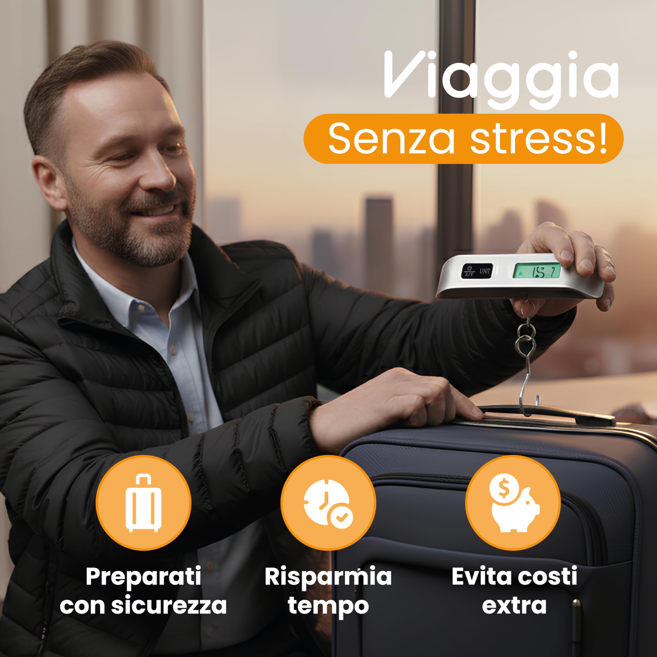 Generico Pesa Valigia Digitale 50kg – Bilancia Pesa Bagagli da Viaggio con Gancio in Acciaio e Display Re… — immagine 7 di 15