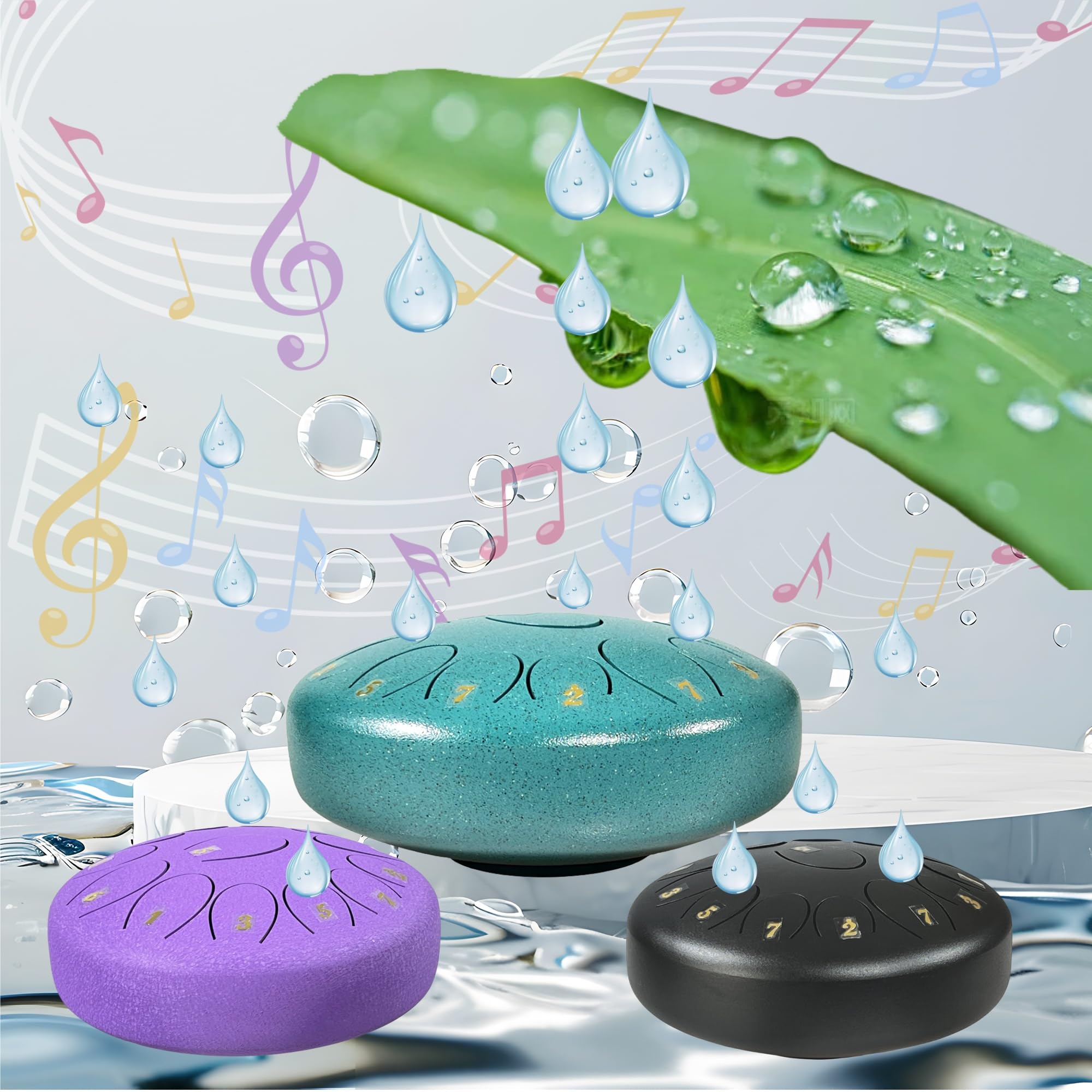 Steel Tongue Drum Musical Percussion Instrument, Rain Drum for Outside - Musician Gift for Family and Friends (lavender, 13 Notes 6.8 Inches)