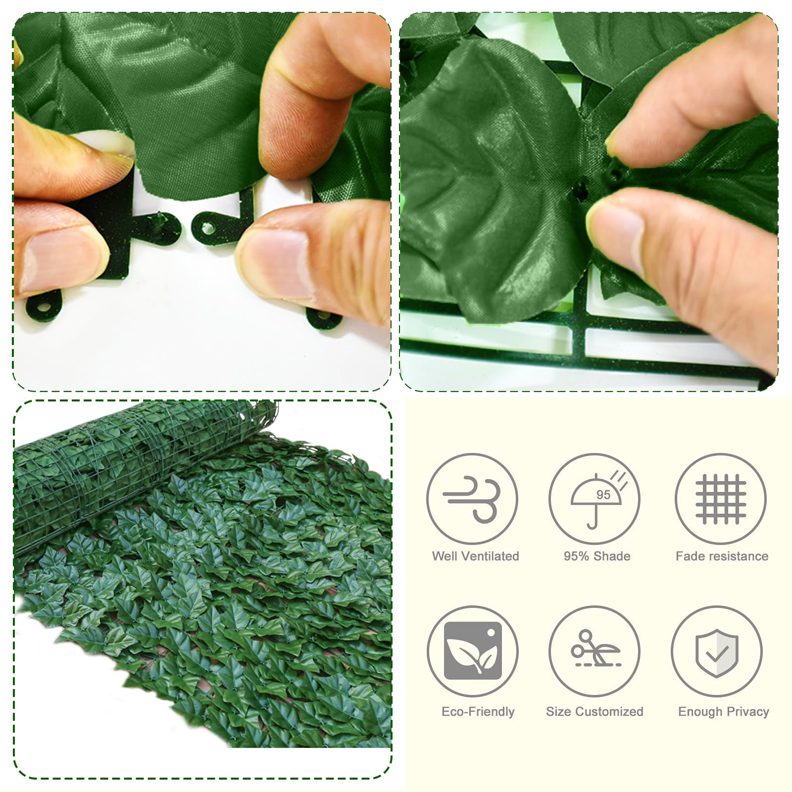 Knstlicher Efeu Sichtschutz Zaun, 1 x 3m Balkon Sichtschutz mit Kunst Efeu  Balkonbespannung Sichtschutz Garten fr den Garten Balkon Auendekorati :  Amazon.de: Kche, Haushalt & Wohnen