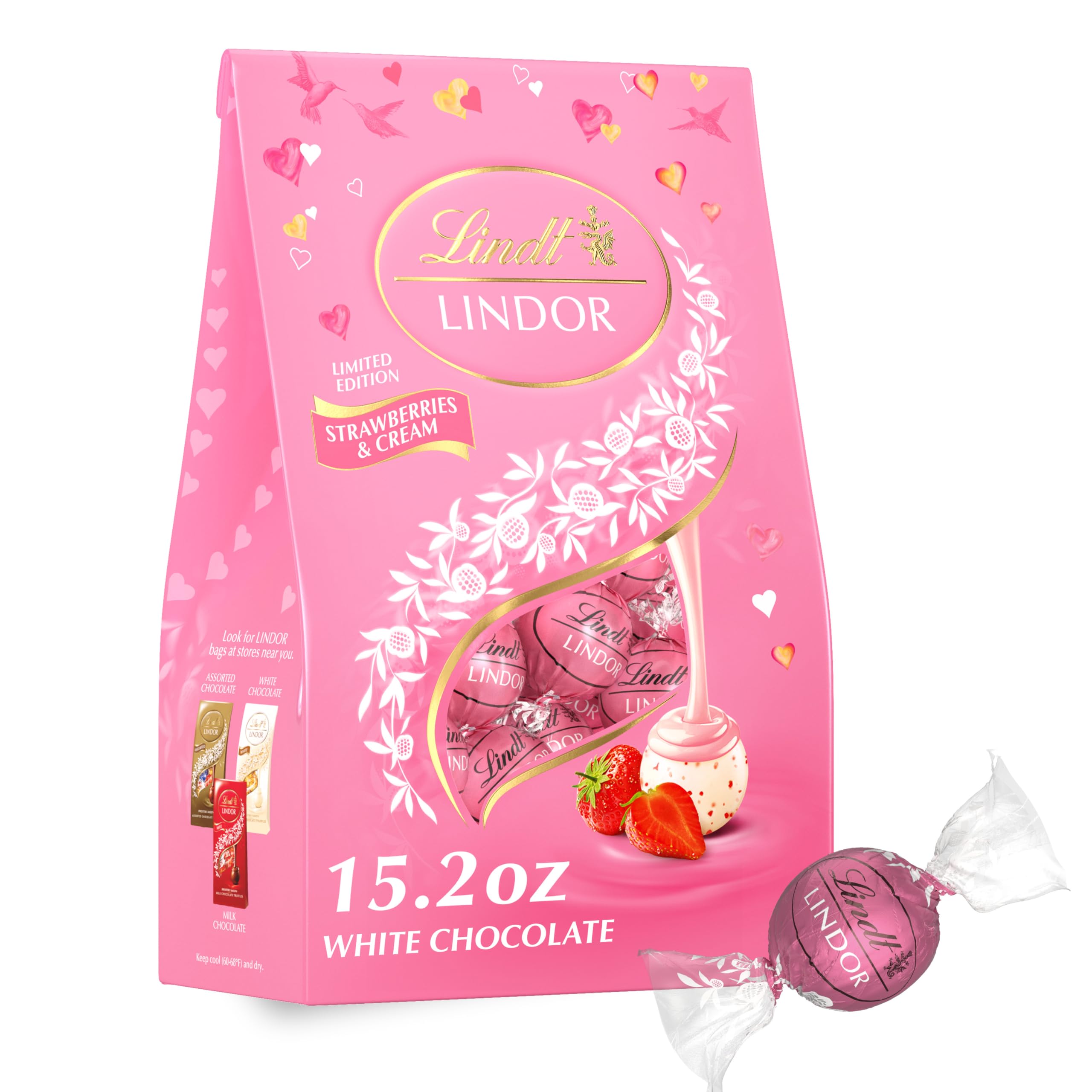 Amazon.com: Lindt LINDOR Strawberries and Cream White Chocolate