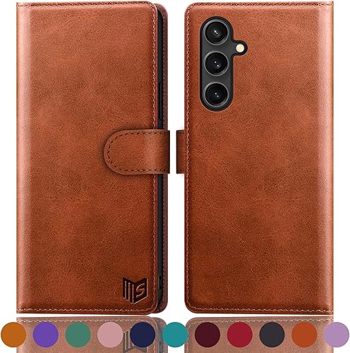 Miniatura 1 de SUANPOT Funda tipo cartera para Samsung Galaxy S23 FE con bloqueo RFID, tarjetero de piel sintética con tapa y tapa para teléfono para Samsung S23