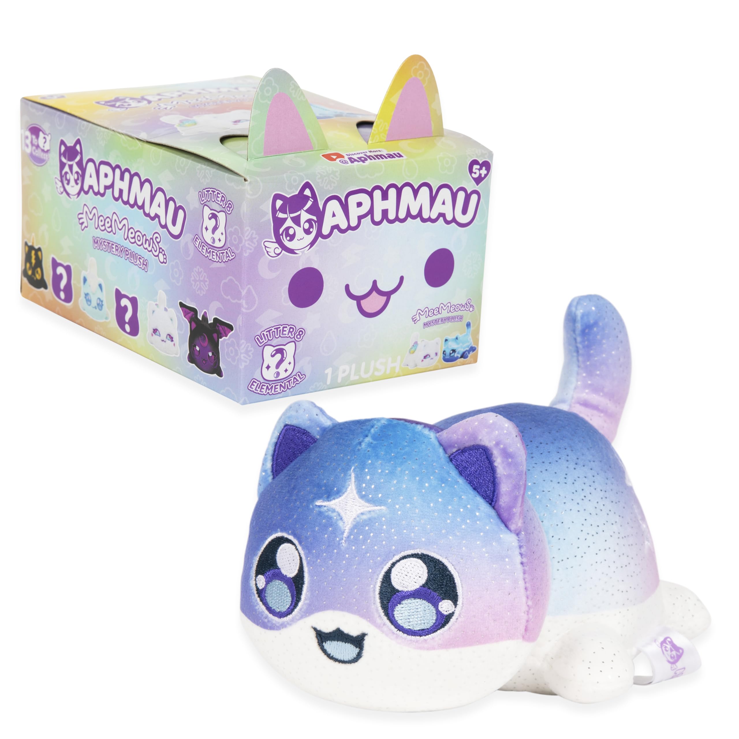Aphmau MeeMeow Mystery Plush 15.2 cm – seria 8, kanał gier YouTube Minecraft, Blind Box, 1 z 8 możliwych, zabawny element MeeMeows inspirowany Minecraftem, oficjalny produkt