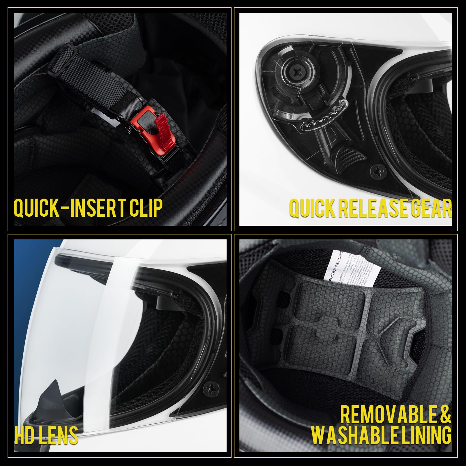 Favoto Motorradhelm Integralhelme für Erwachsene Vollvisierhelm Mopedhelm für Herren Damen Atmungsaktiv ECE Zertifiziert L (59-60cm)