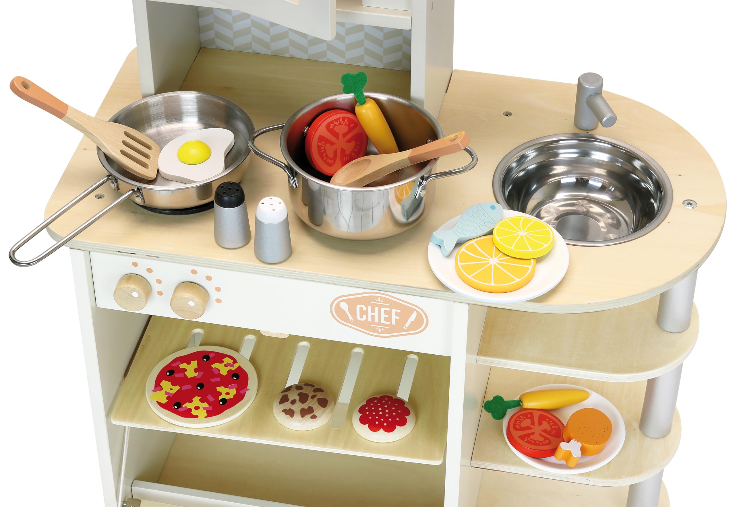 Vilac – Atelier Tarte Aux Fruits – Jeu D'imitation En Bois Et Tissu – Dès 3 Ans