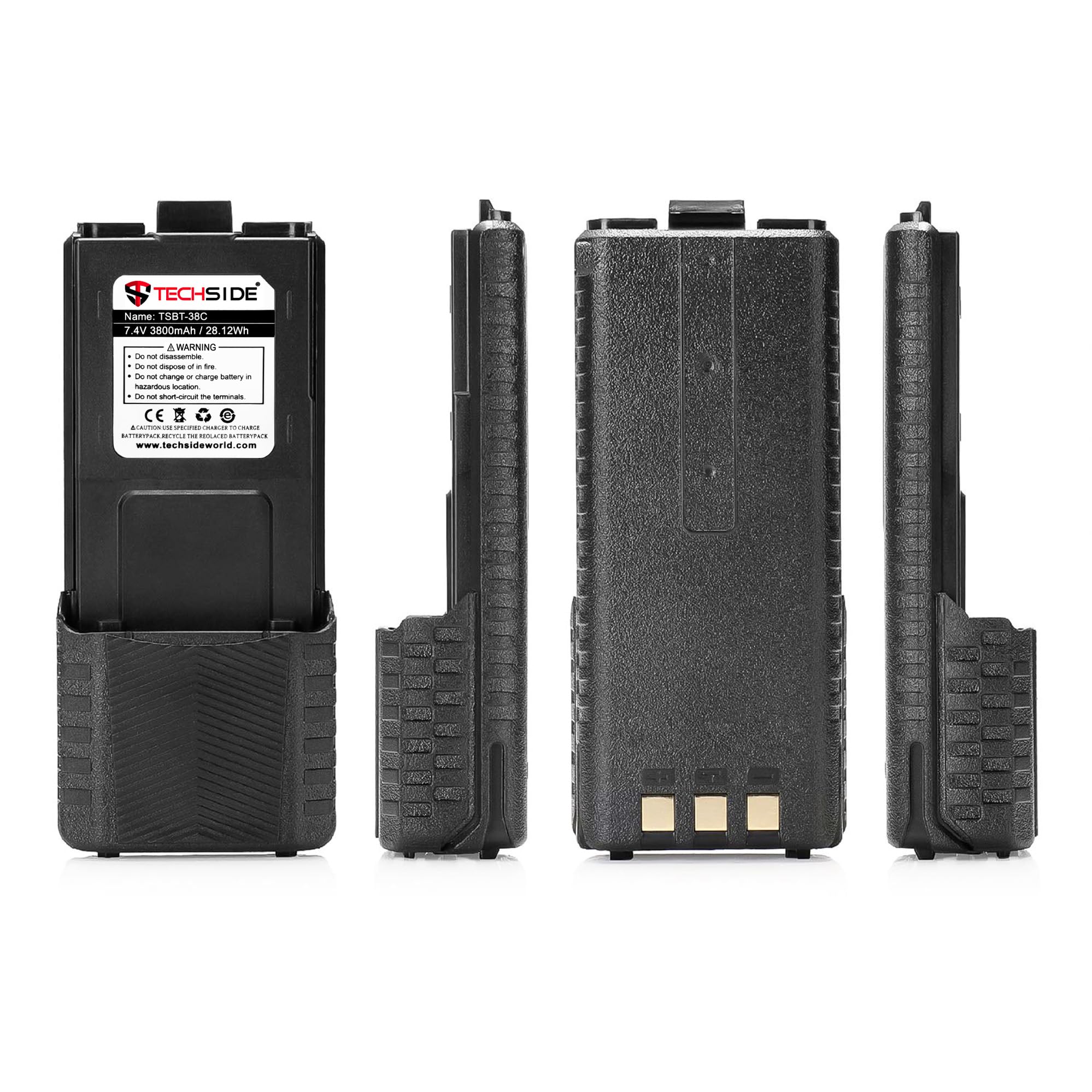 TechSide TSBT-38C Batteria maggiorata 3800mAh ricaricabile USB C compatibile con TI-F8+ TS-T9+ UV-5R