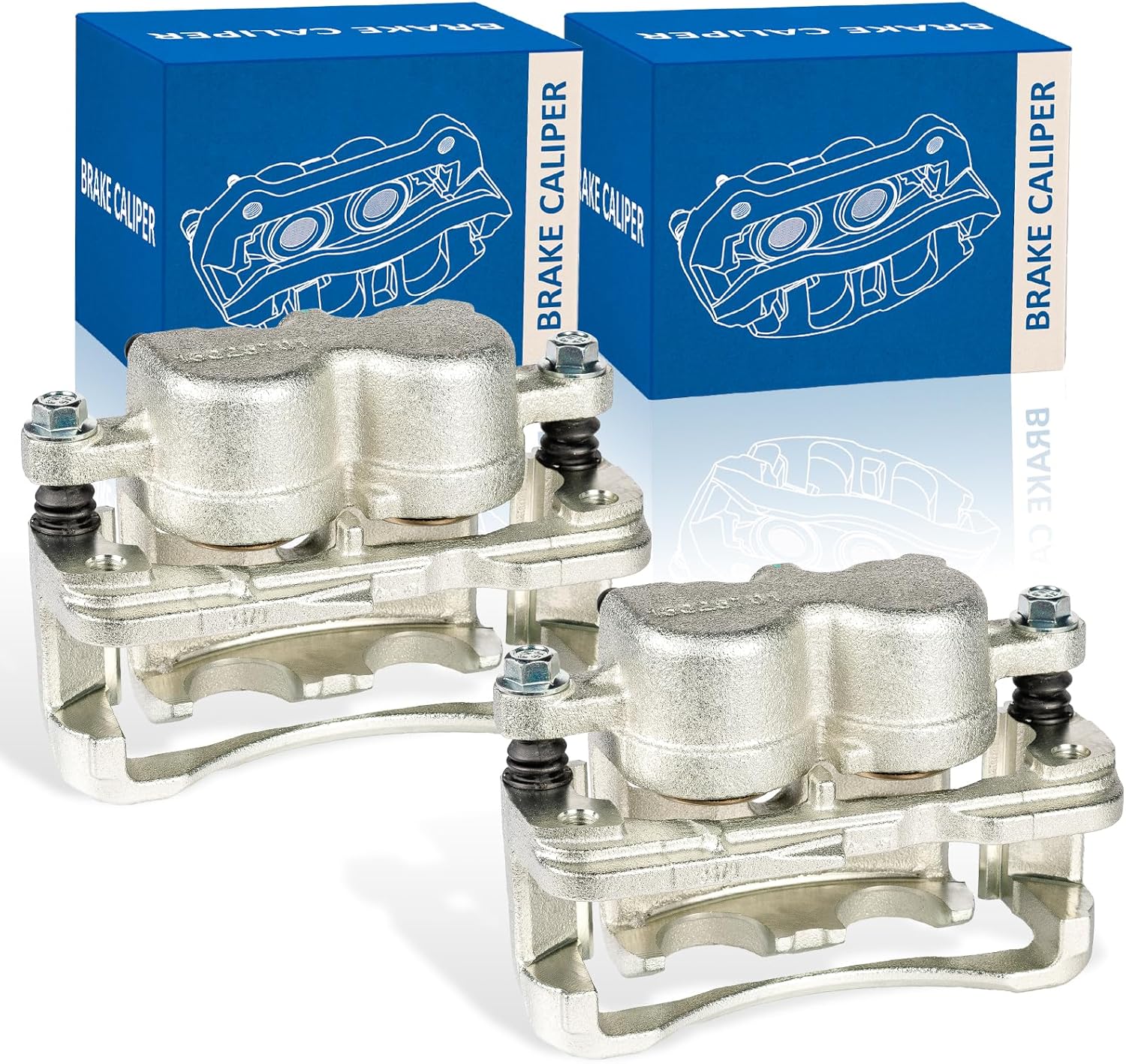 Brake Caliper Assembly with Bracket Pair Front Rear Compatible with Chevrolet 2003-2005 Astro Express 2500 2000-2006 Tahoe Suburban 1500 Silverado 1500 Disc Brake Caliper 18B4728 18B4729
