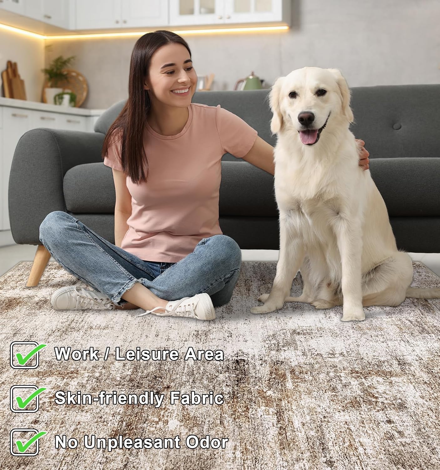 Capslpad Office Chair Mat for Hardwood Floor/Tile Floor 47"x59" Non Slip Desk Chair Mat Low Pile Computer Gaming Chair Rug for Rolling Chair Protector Mat for Office Den Computer Desk, Brown