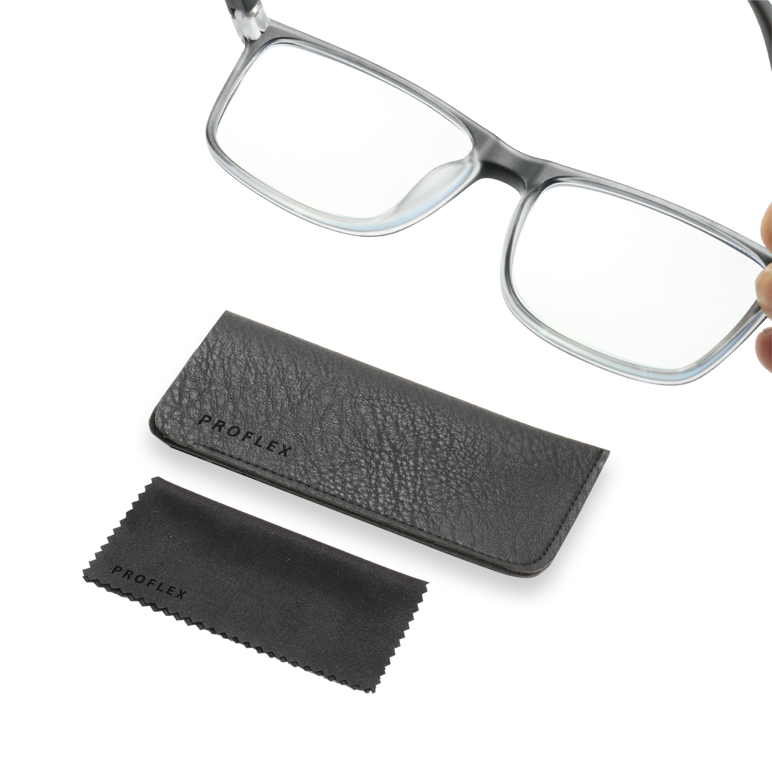 PROFLEX Fusion Blue Light Blocking Reading Glasses Robust Frames Spring Hinges Matte Finish Impact and Scratch Resistant Unisex (BLKWHT, 2.5) - Image 2