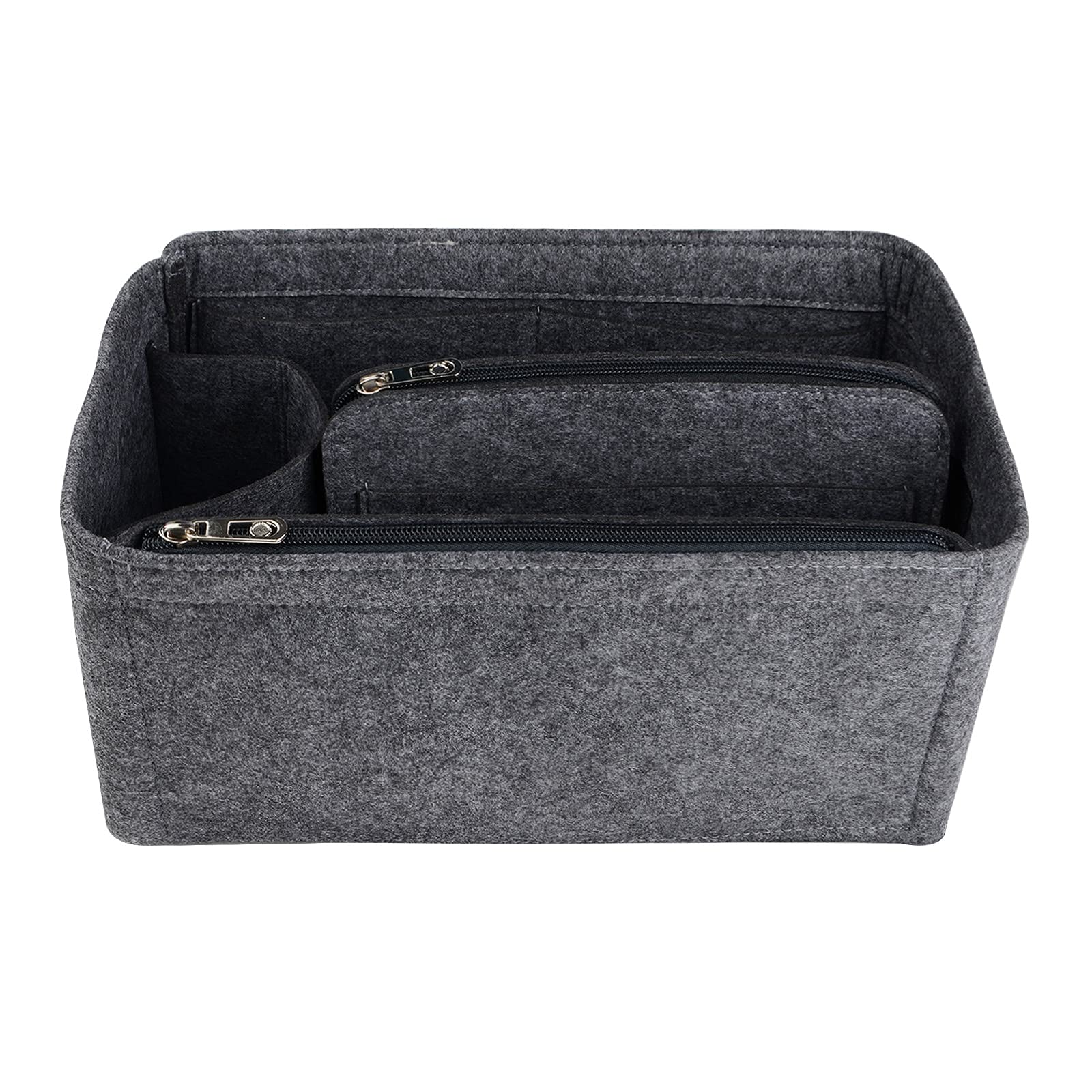 Notag Dark Grey Bag Organiser Felt Bag Organiser Insert Handbag Multi Pocket Tote Organiser Bag (, Small)