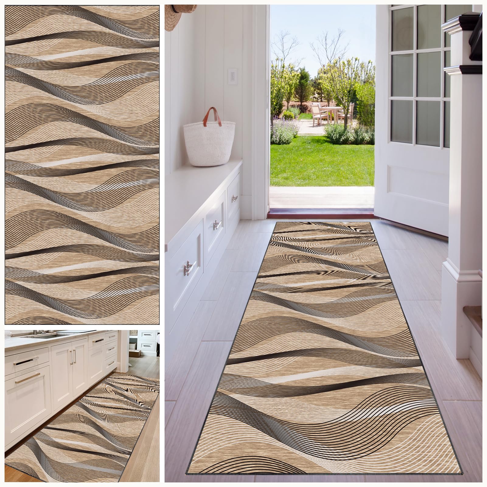 Loper Hal Lopertapijt Gang Antislip Zacht Wasbaar 120 x 180 cm Keukenloper Modern Abstract voor Woonkamer Slaapkamer Gang Entree en Wasruimte Breedte 40-120cm