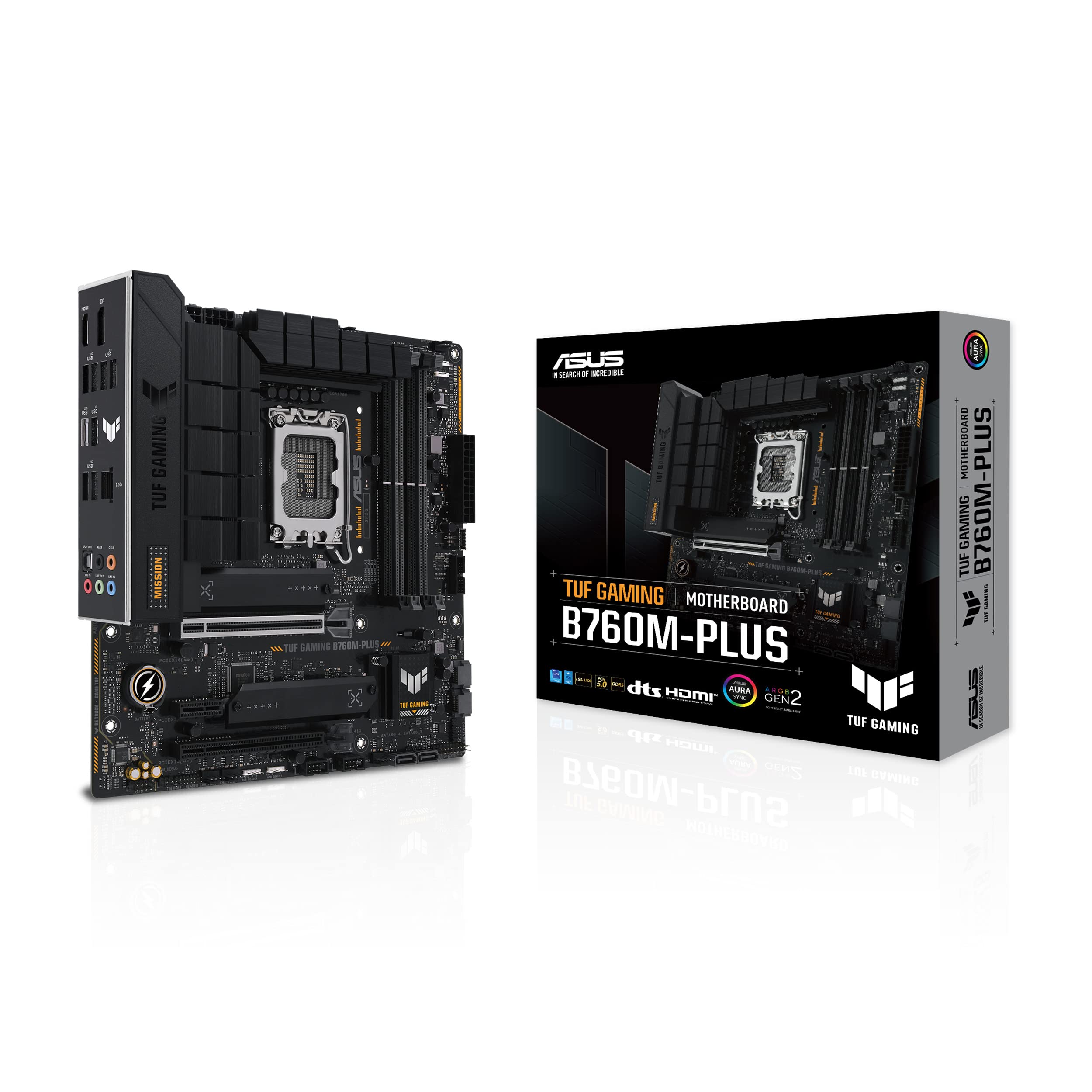 ASUS TUF Gaming B760M-PLUS mATX Motherboard (Intel LGA1700) DDR5, PCIe 5.0 Slot, Two PCIe 4.0 M.2 Slots, 12+1 DrMOS, Realtek 2.5Gb Ethernet, DisplayPort, HDMI, Front USB 3.2 Gen 2 Type-C, Aura Sync (B0BRXYSG5G) Amazon Price History, Amazon Price Tracker