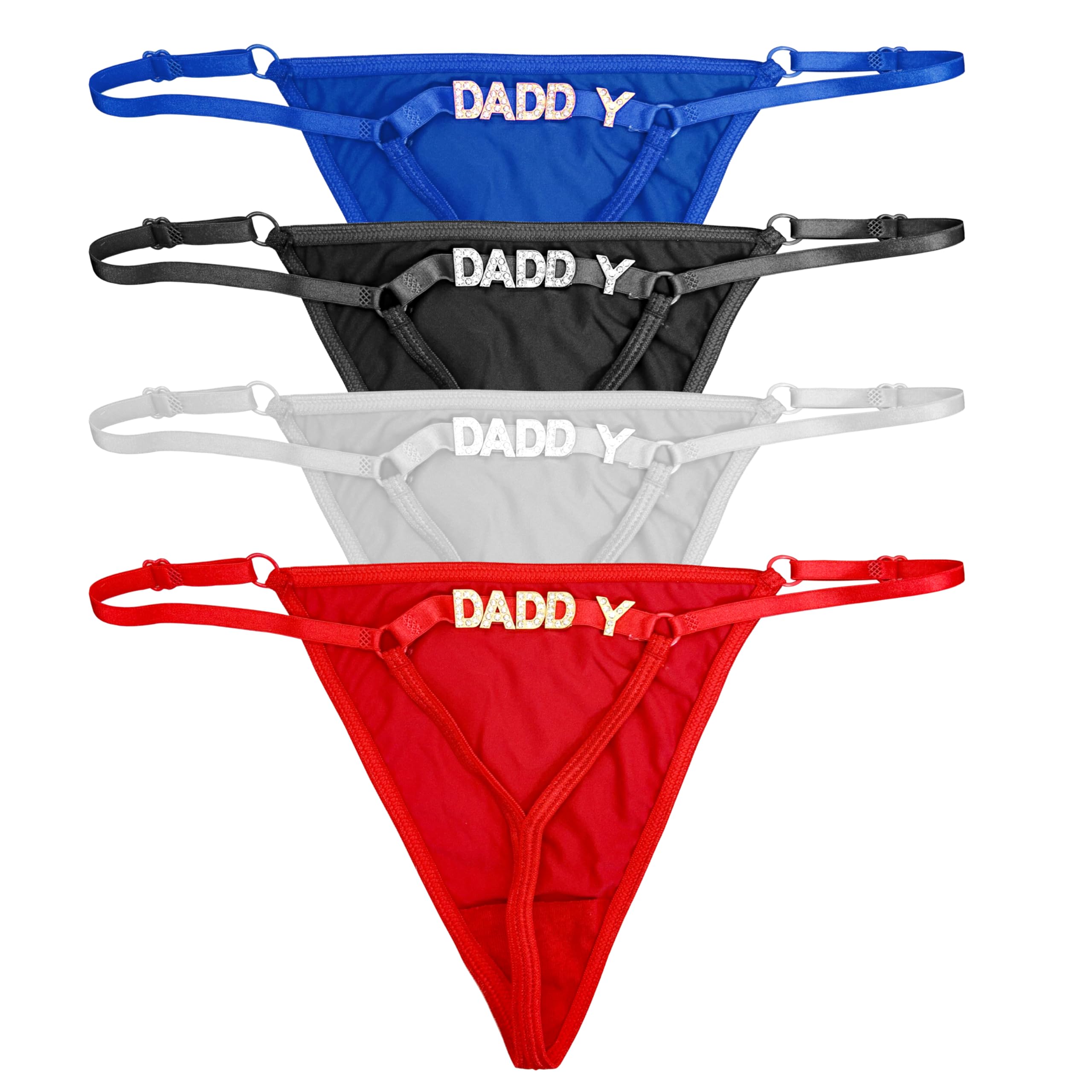 PPETAUL Custom Thong - Personalized Thongs with Name Customized Panties for Women Rhinestone Golden Letters G-String Thongs, Pattern09, One size