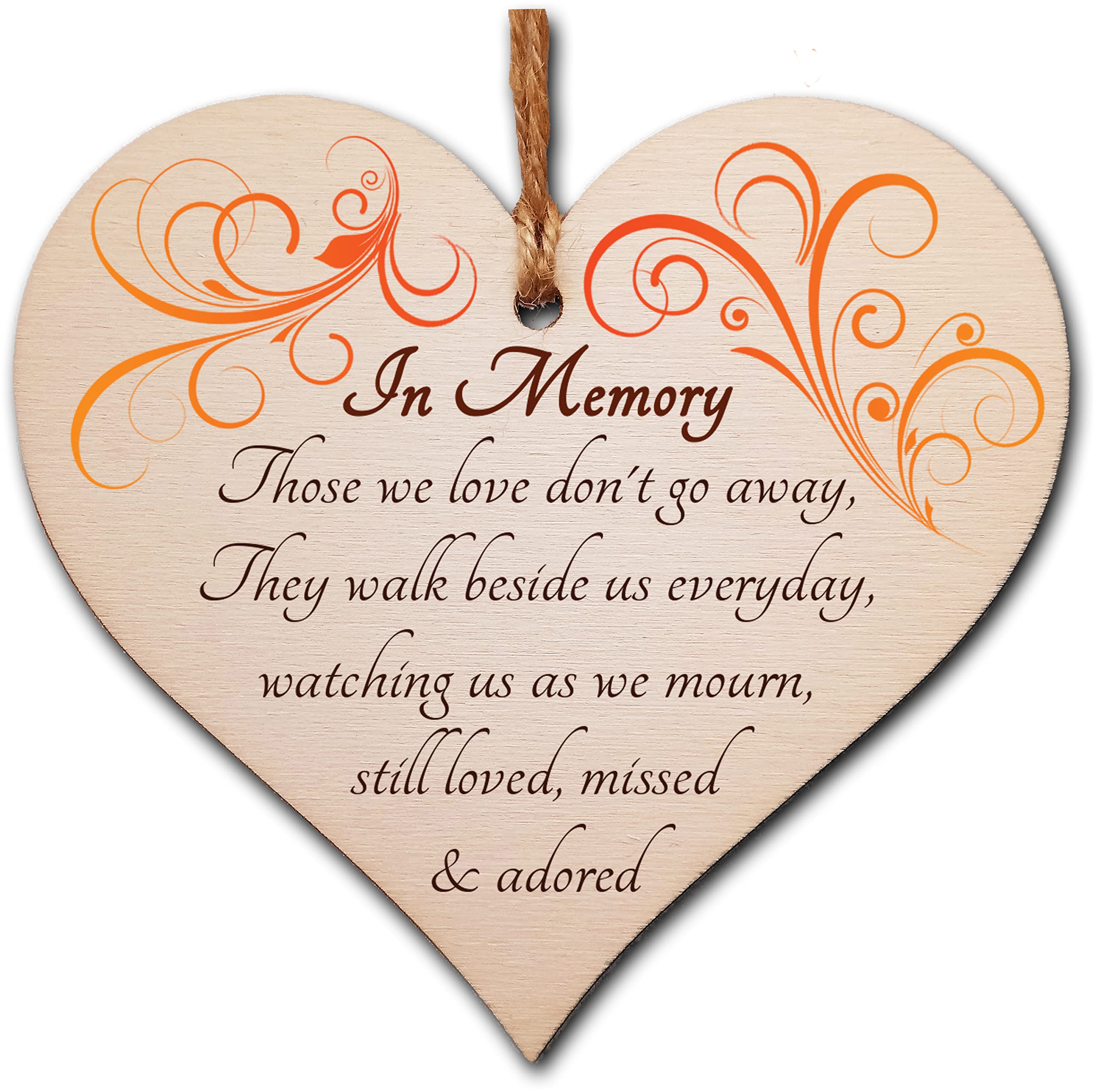 Gift In Can Wooden Handmade Hanging Heart Plaque Gift To Remember Lost Loved Ones