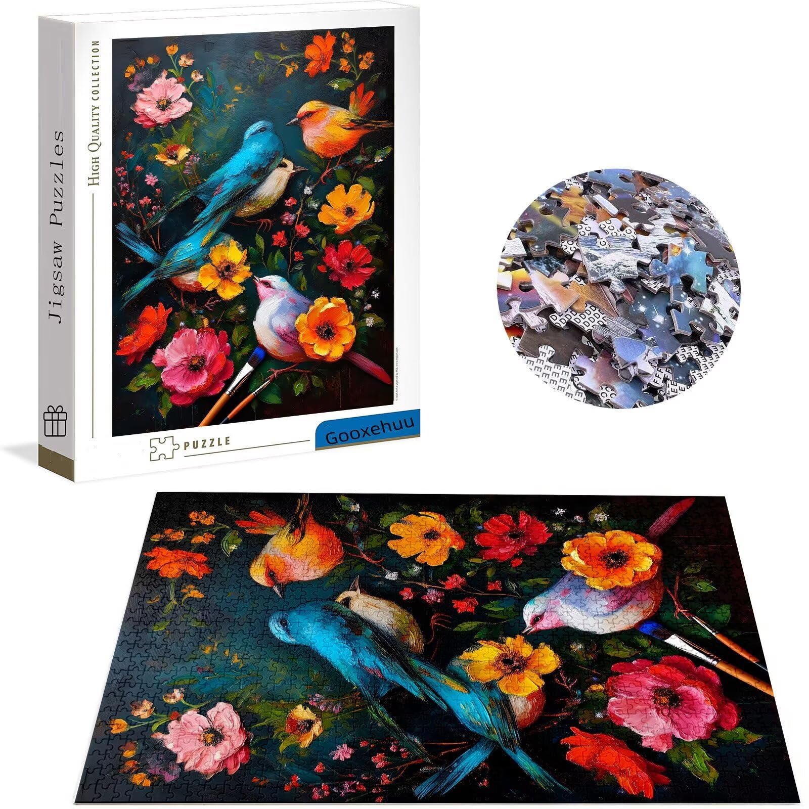Puzzle 3000 Pezzi, Puzzle Fiore Jigsaw Adulti DIY Classici legno Gioco, Uccello Jigsaw Giochi Rilassamento e Intelligence, Idea Regalo per Lei o Lui, Consigliato a Partire dai 14 Anni 122x81cm g-800