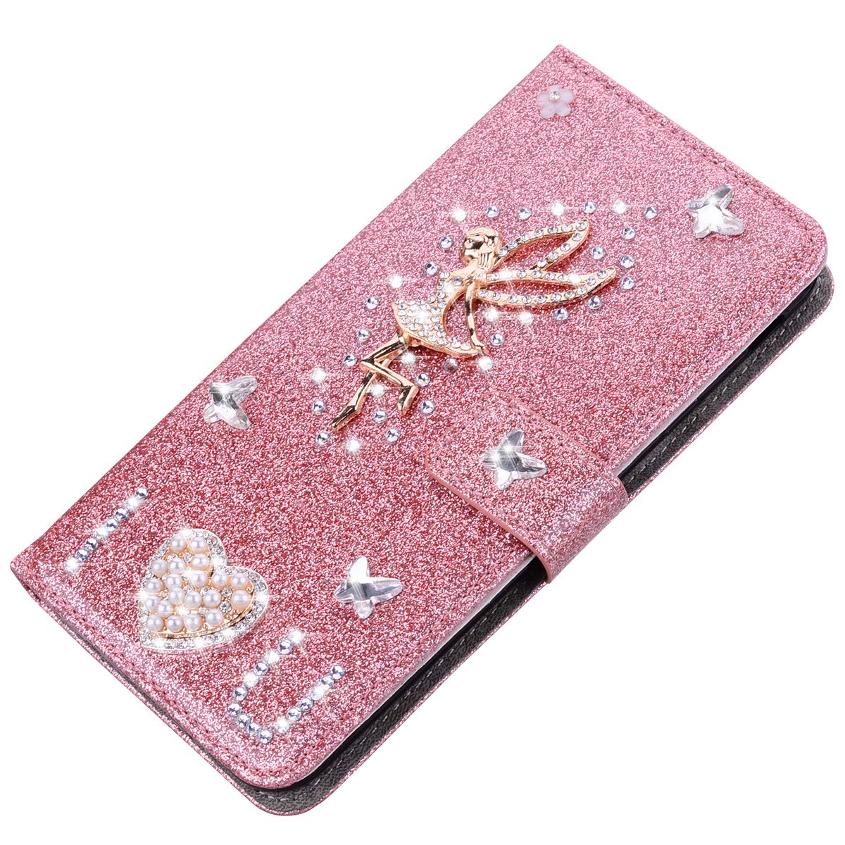 Handyhülle Für Tecno Spark 10 – Glitzer Flip Case Mit Kartenfach, Standfunktion & Magnetverschluss