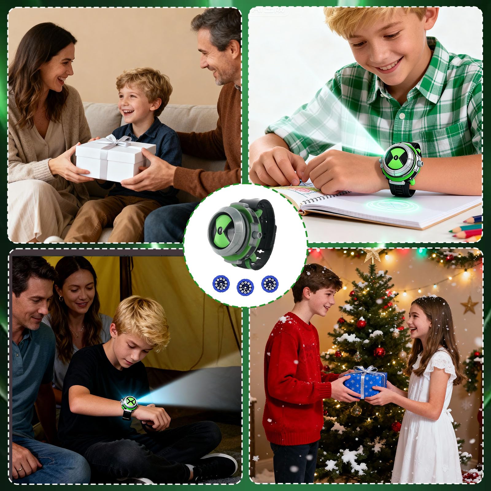 Reloj de proyección Omnitrix Ben 10 ajustable para niños, juguete analógico, regalo de Navidad