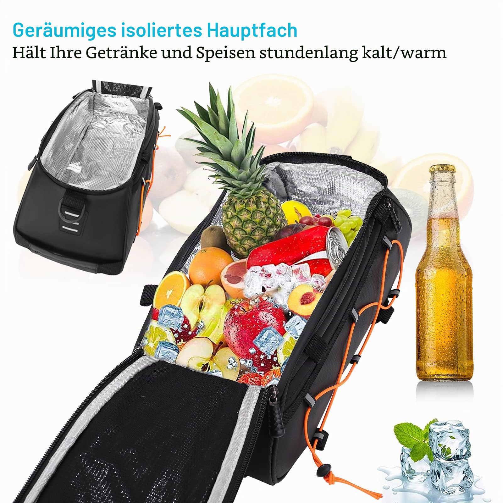 MOSISO Fahrradtasche mit 2 Abnehmbaren Fahrradkoffern,Wasserdicht Gepäckträger Fahrrad Kofferraum Kühlbox Ablagetasche Rücksitz Tasche,Gepäckträger Fahrrad Sattel Umhängetasche Radfahren