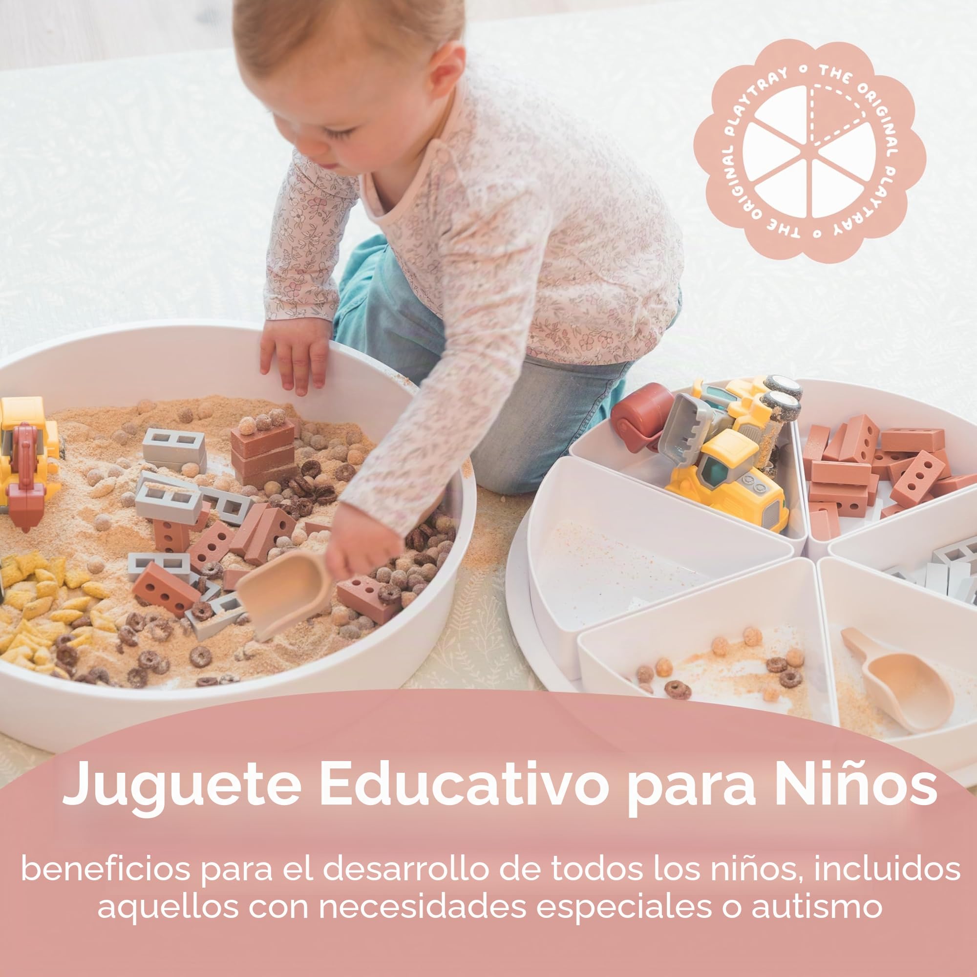 Inspire My Play Play Tray – Bandeja Tuff con tapa – Bandeja de juego sensorial para niños pequeños – Bandejas sensoriales para niños – Juguetes sensoriales para el desarrollo de niños con discapacidad