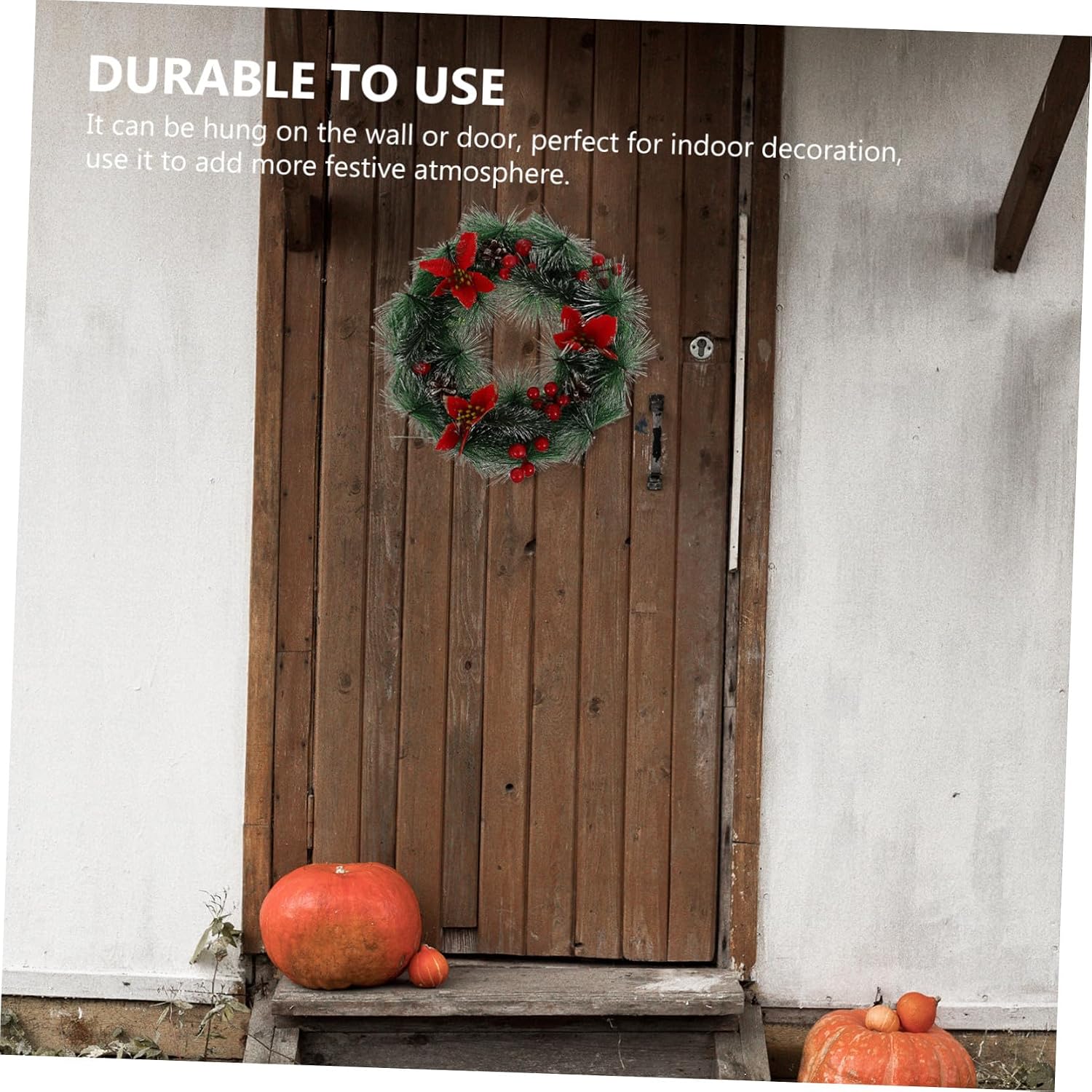 1pc Xmas Wreath Artificial Plant Garland for Home and Holiday Decoration Berries Design Versatile Decor Festive Atmosphere for Parties and Banquets