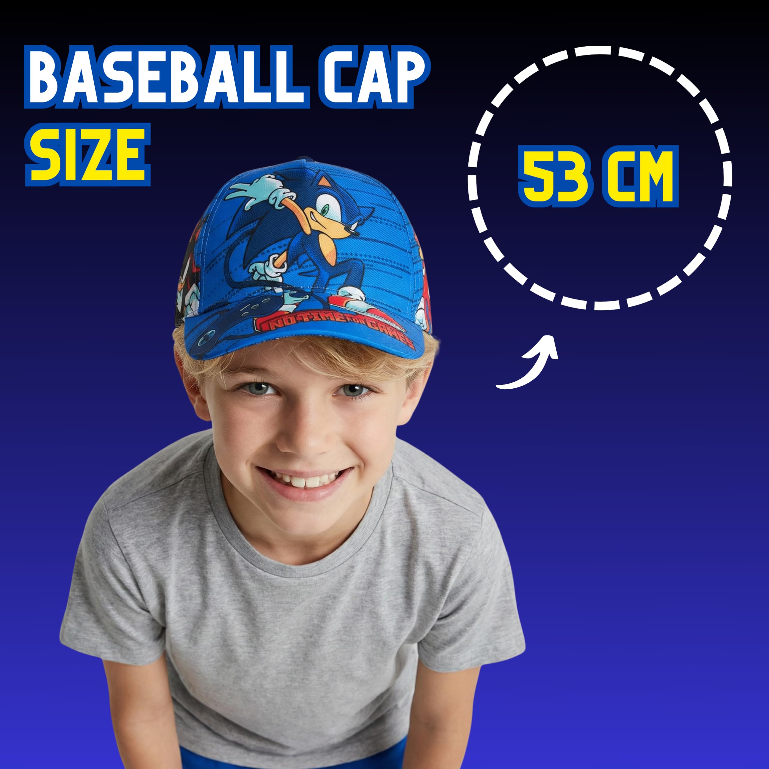 Sonic The Hedgehog Cappello Baseball per Ragazzi, Sonic Spike Shadow Dr Eggman Berretto Estivo Design Classico per Bambini
