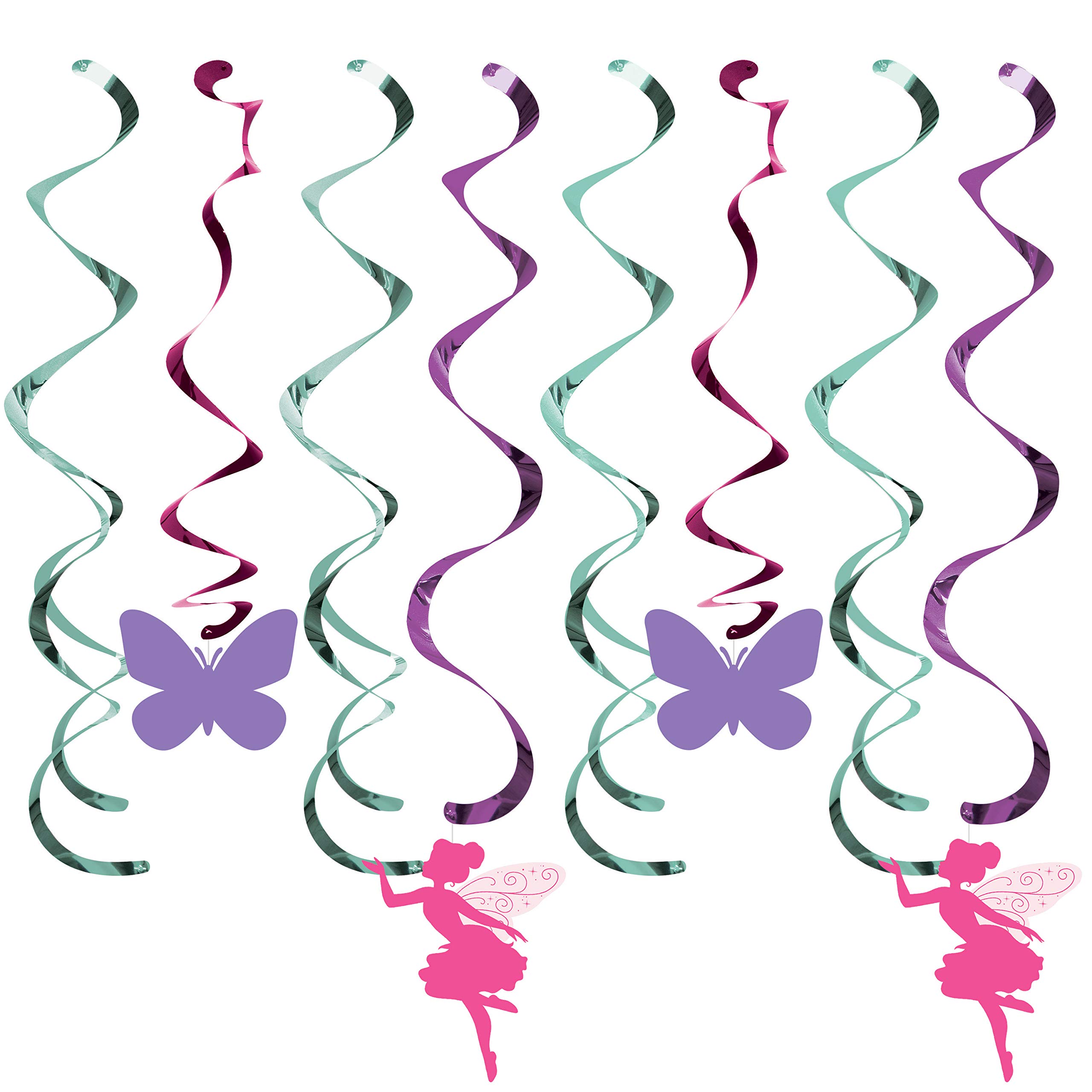 Creative ConvertingParty PC340239 Floral Fairy Hanging Swirls-8 Pcs, Multi-Colored, 39 Inches