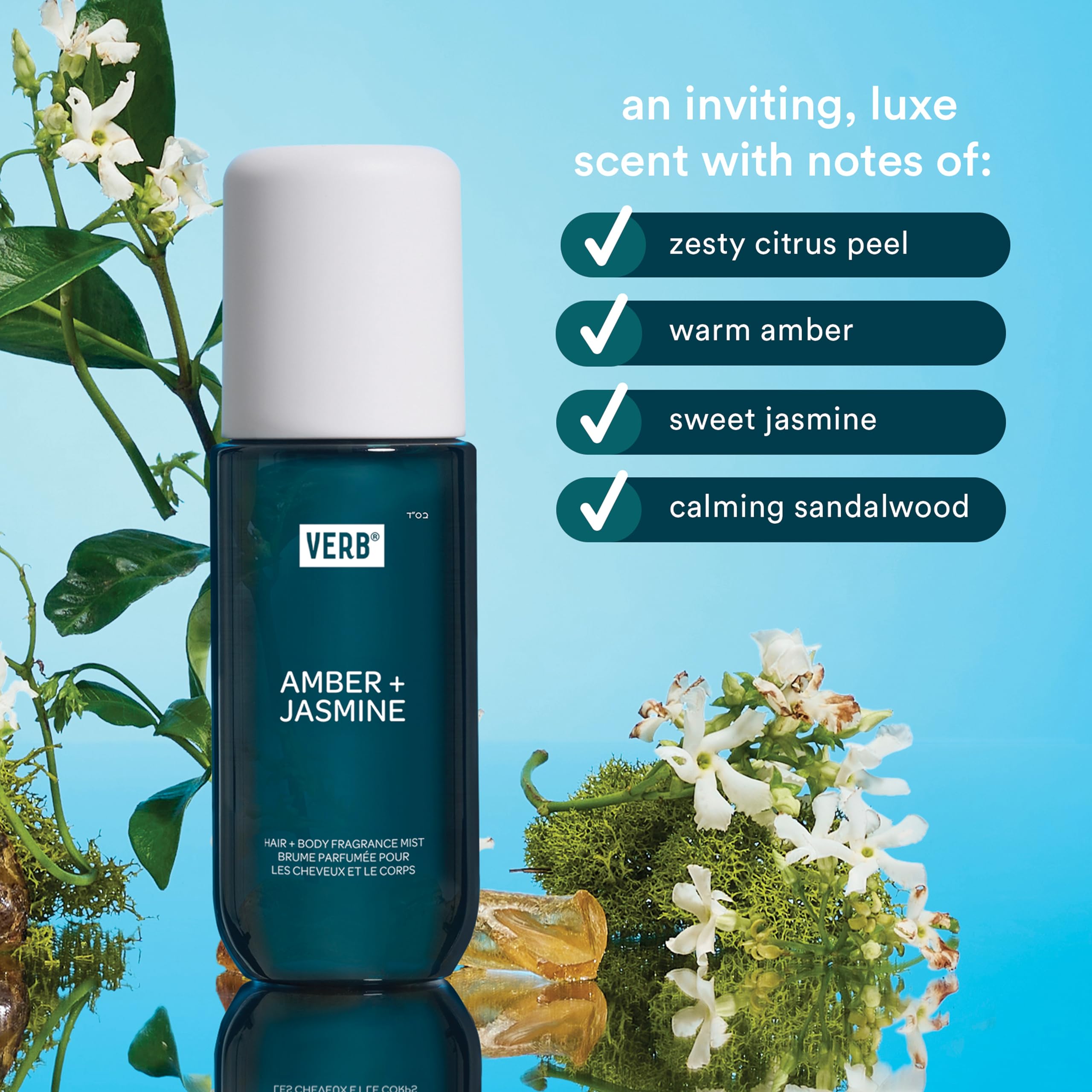 VERB Hydrate Shampoo + Conditioner Duo - Cleanses + Nourishes Dry + Frizzy Hair to Smooth + Reduce Frizz - Amber + Warm Jasmine Scent