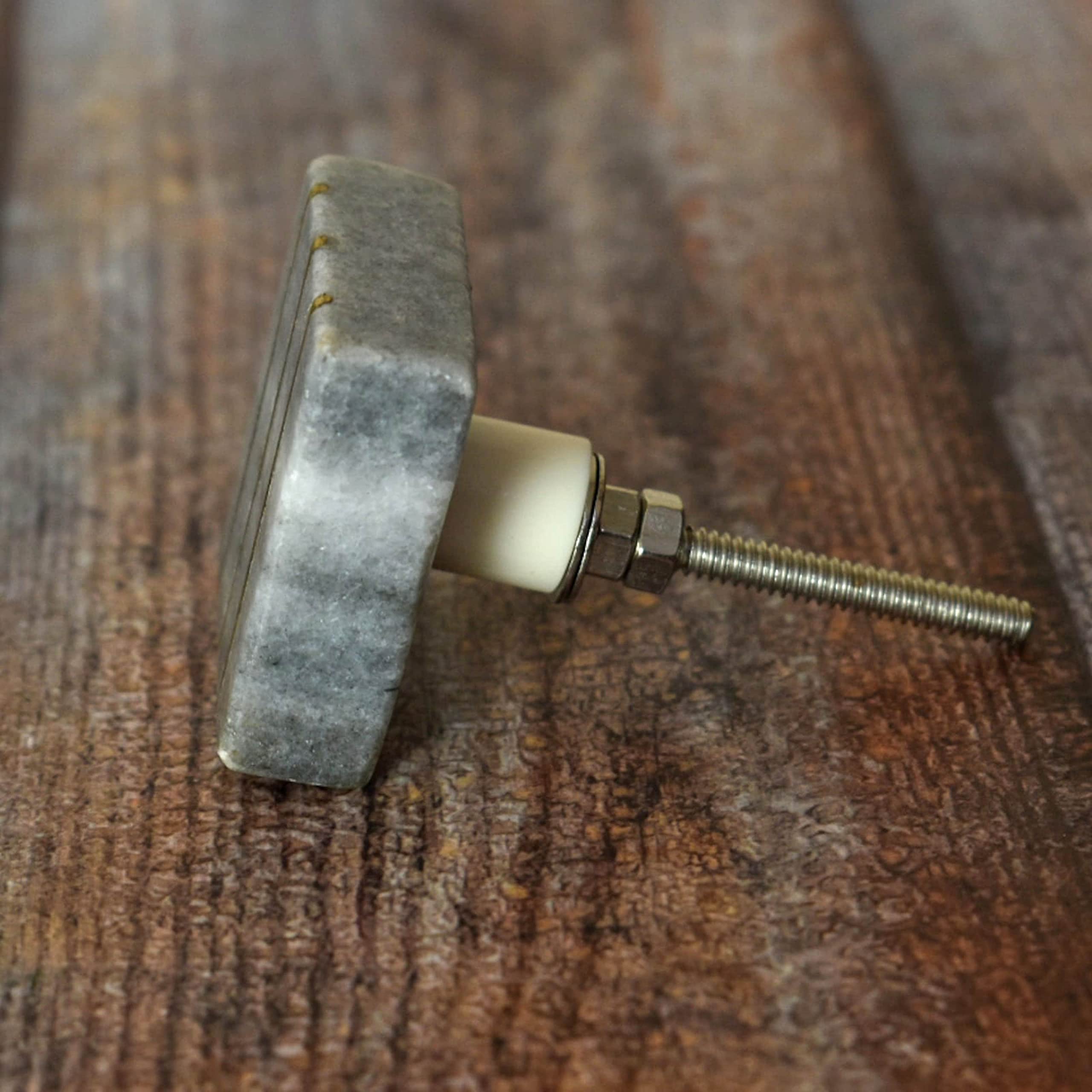 ARTISNO Square Marble Brass Knob, Modern Cabinet Knob, Decorative Hardware, Furniture Hardware, Cabinet Handles - Image 4