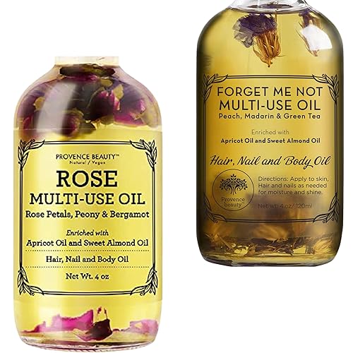 Aceite multiusos de rosa para cara, cuerpo y cabello, mezcla orgánica de albaricoque, vitamina E, aceite multiusos para cara, cuerpo y cabello, no
