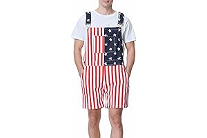 Men's 4th of July American Flag Overalls