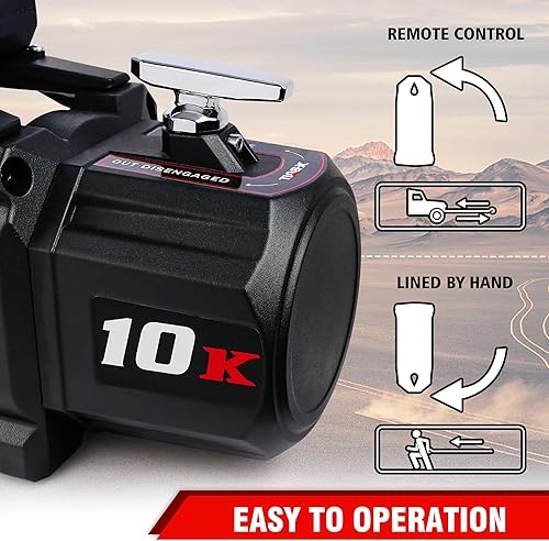 Miniatura 2 de X-BULL Winch-Kit de cabrestante eléctrico de capacidad de carga de 10,000 libras -Cabrestante de cuerda sintética de 12V, Cabrestante eléctrico