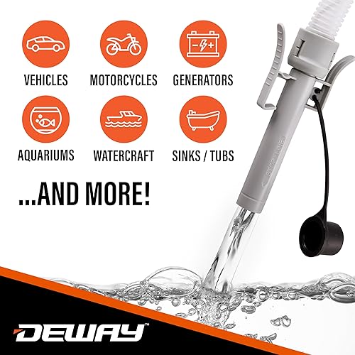 Miniatura 14 de DeWay Bomba de transferencia de combustible con batería con boquilla de gatillo manual, caudal de 3.2 GPM y manguera de transferencia de goma de 51